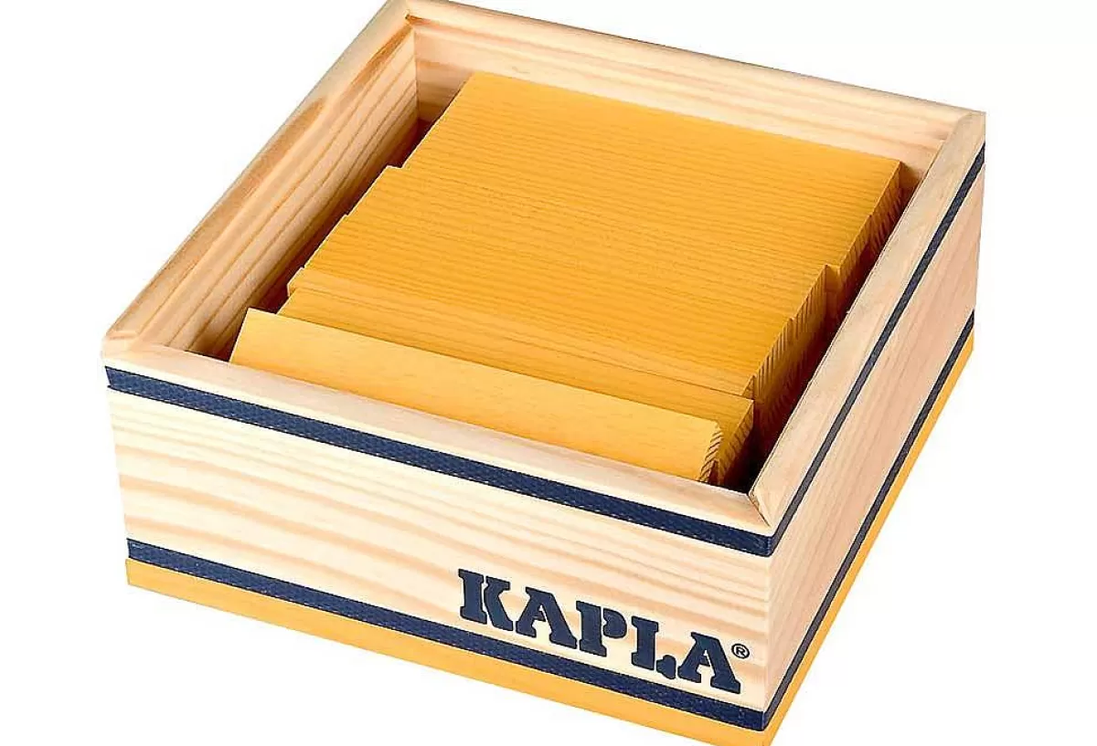 Promo exclusive : Kapla en bois jaune - Lot de planchettes Carrés multicolores (Dernière chance !)