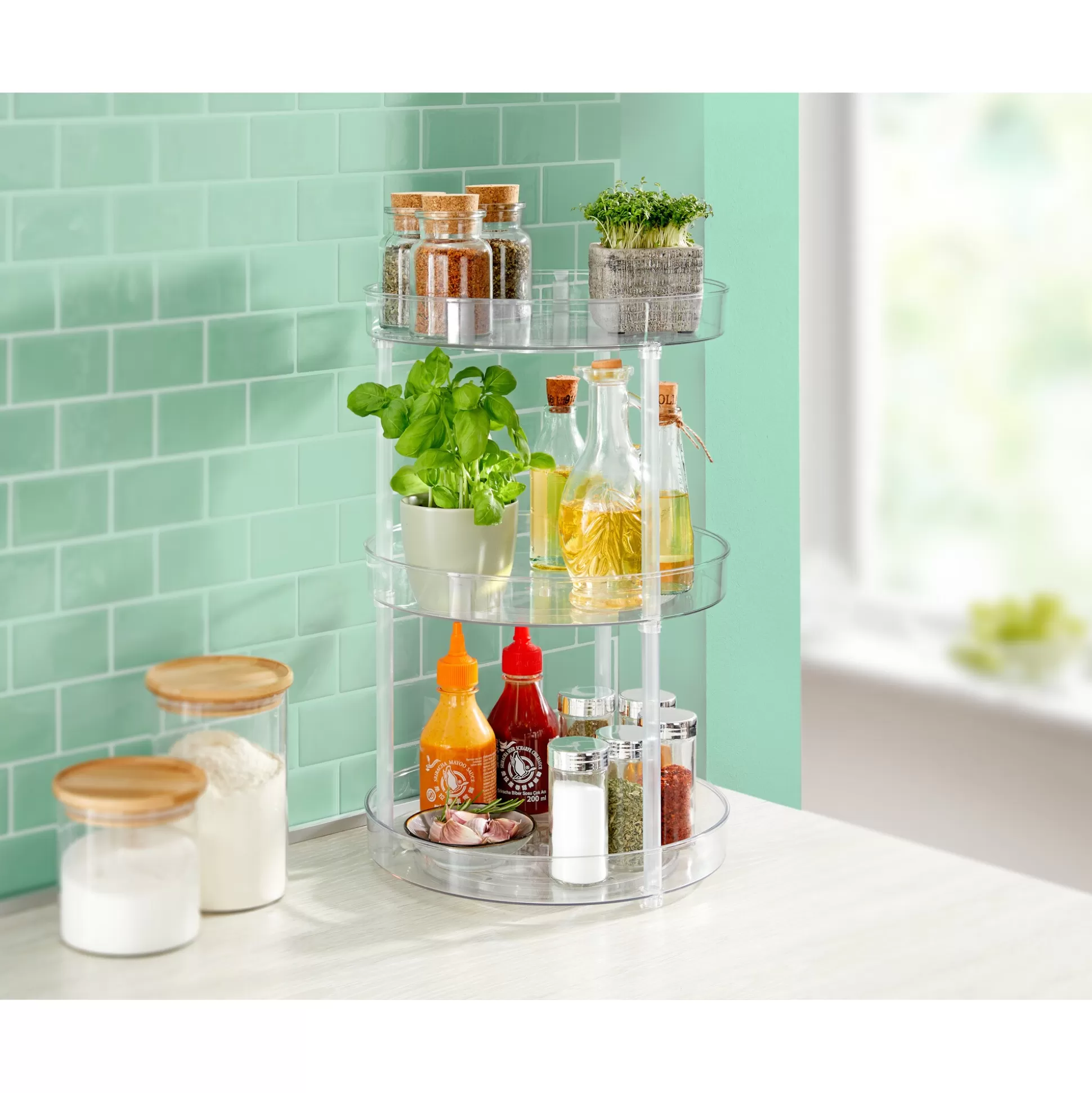 Étagère Tournante Élégante pour Épices - Solution de Rangement Culinaire Intelligent par Genialo 

Organisateur Tournante Cuisine Pratique - Présentoir à Condiments avec Système Rotatif Innovant 

Plateau Circulaire Modulable pour Condiments - Innovation Gain de Place pour Votre Espace Culinaire