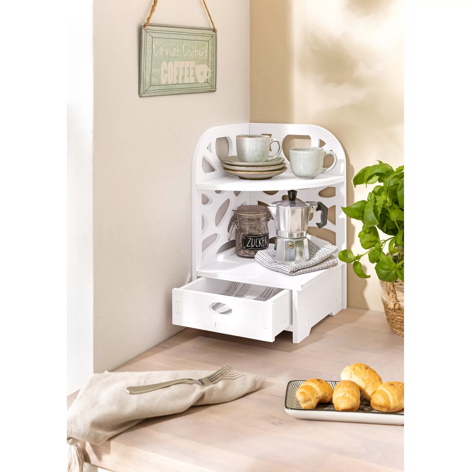 Génialo - Organisation Intelligente pour Cuisine : Étagères Modulables & Chariots Pratiques avec Optimiseur d'Espace Angulaire