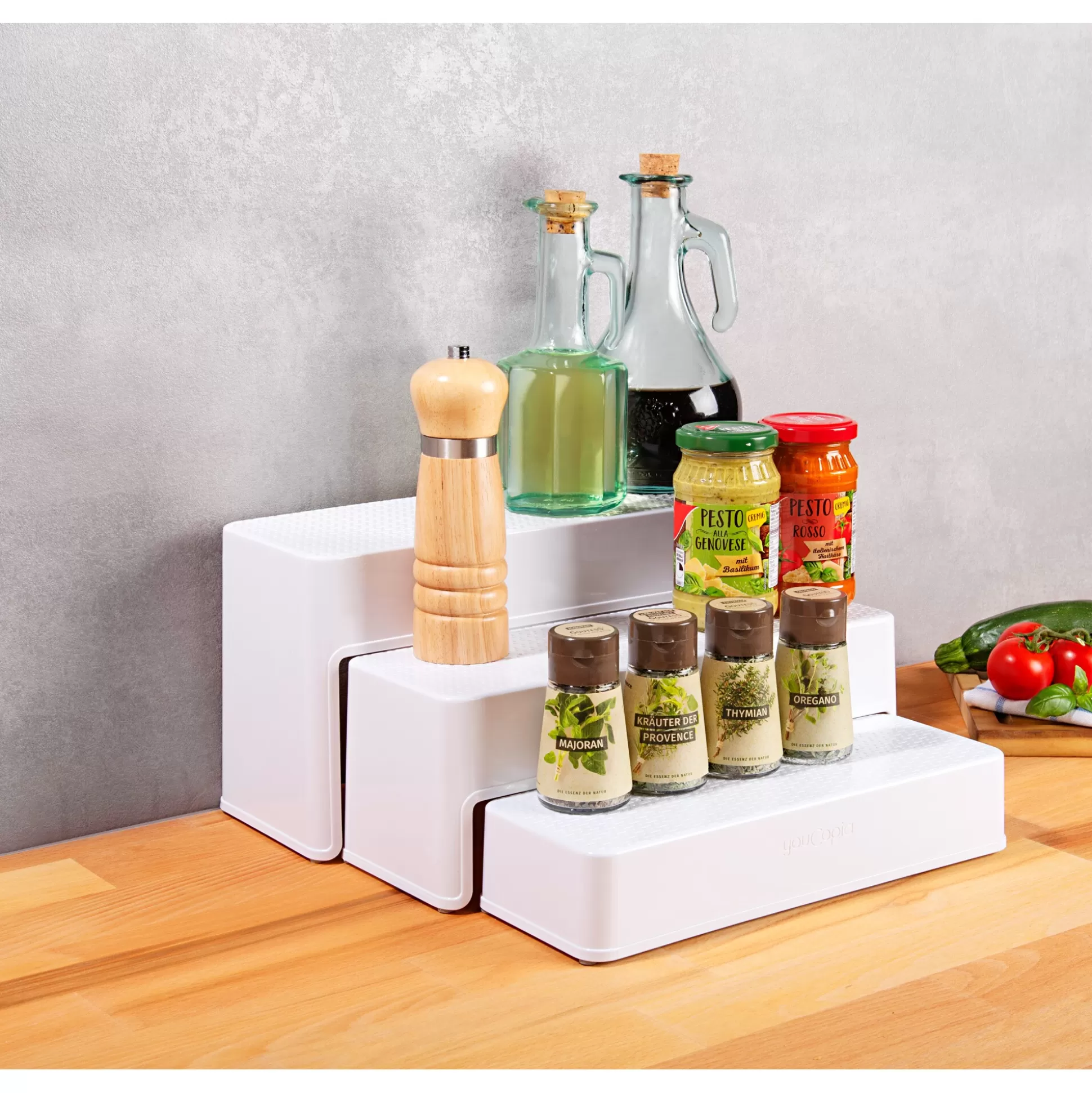 Étagères de Cuisine Modulables avec Chariot Intégré - Organisation 3 en 1 par Génialo, Solution Pratique pour Optimiser l'Espace