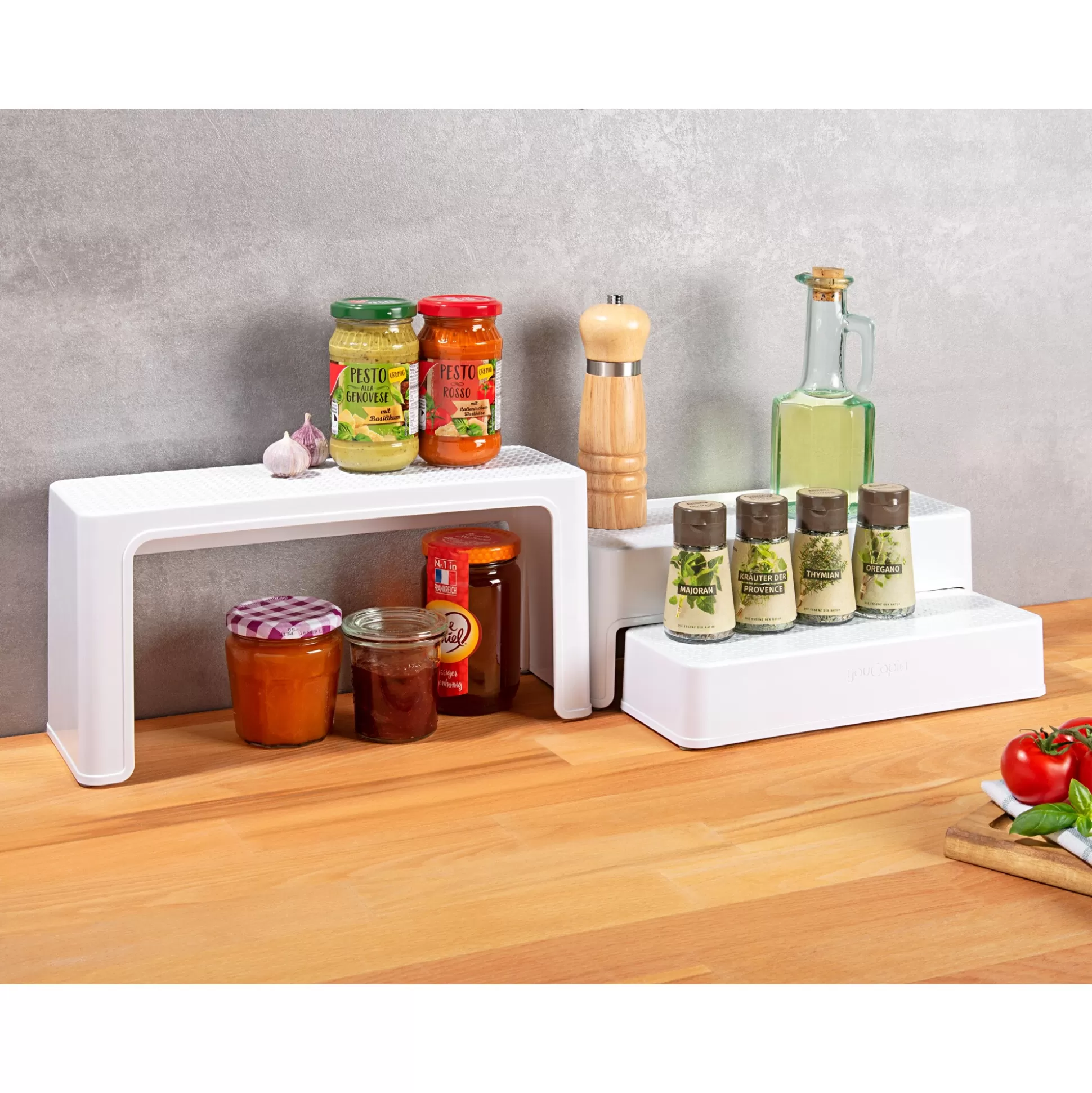 Étagères de Cuisine Modulables avec Chariot Intégré - Organisation 3 en 1 par Génialo, Solution Pratique pour Optimiser l'Espace