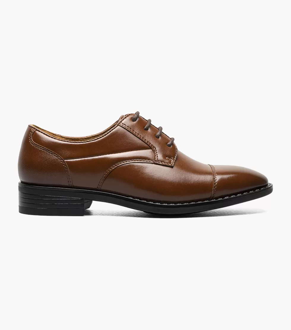 Chaussures Enfants Stacy Adams - Modèle Kallum en Cuir Cognac - Style Urbain Élégant