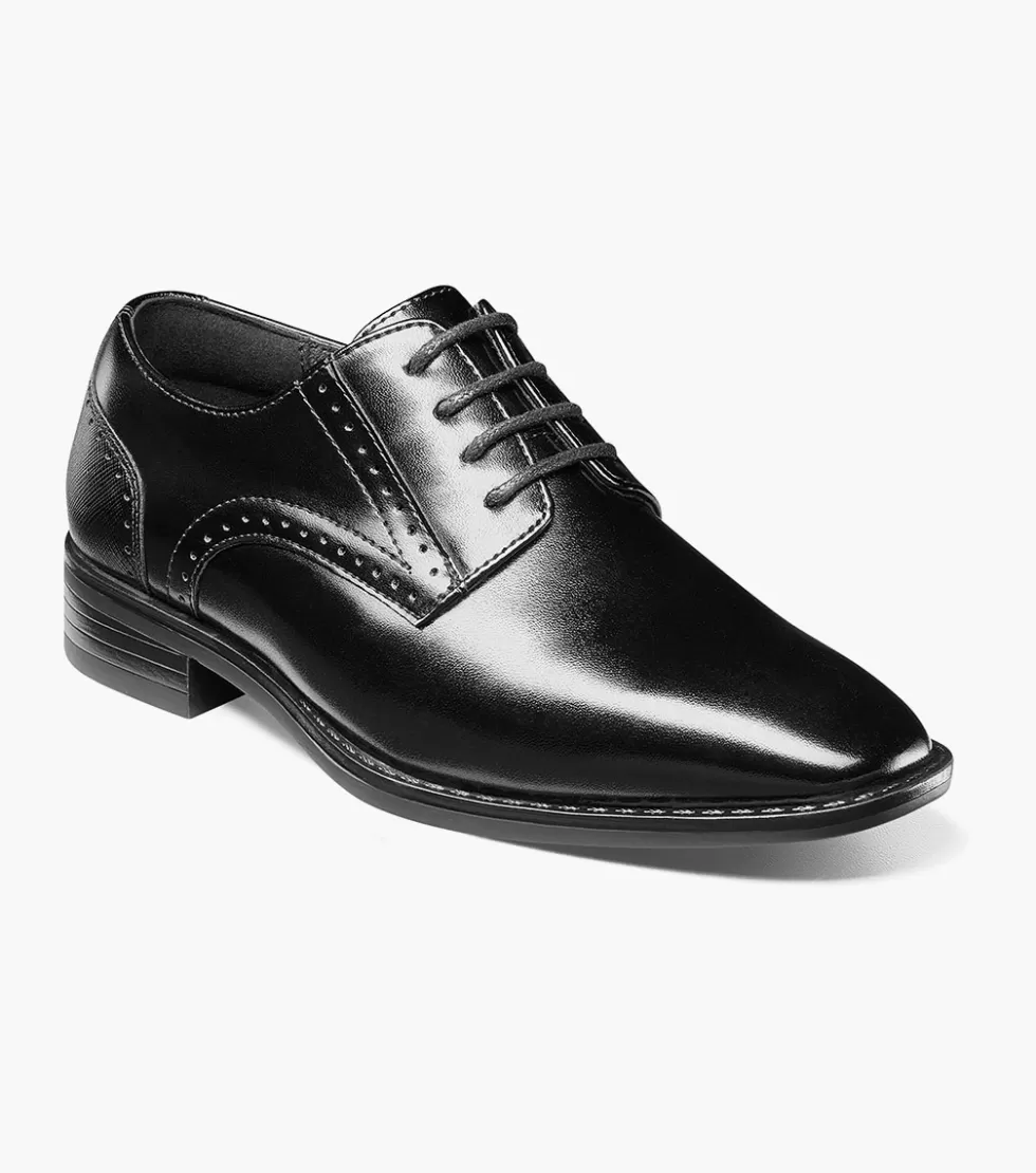 Chaussures enfant Stacy Adams Kalvin - Bottes en cuir verni noir avec semelle texturée - Style urbain intemporelle pour garçons 6-12 ans