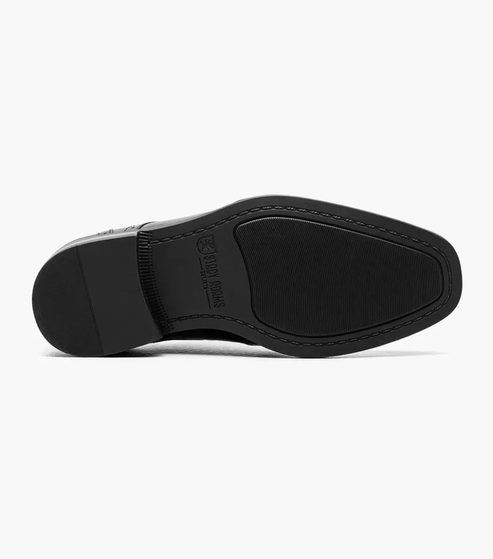 Chaussures enfant Stacy Adams Kalvin - Bottes en cuir verni noir avec semelle texturée - Style urbain intemporelle pour garçons 6-12 ans