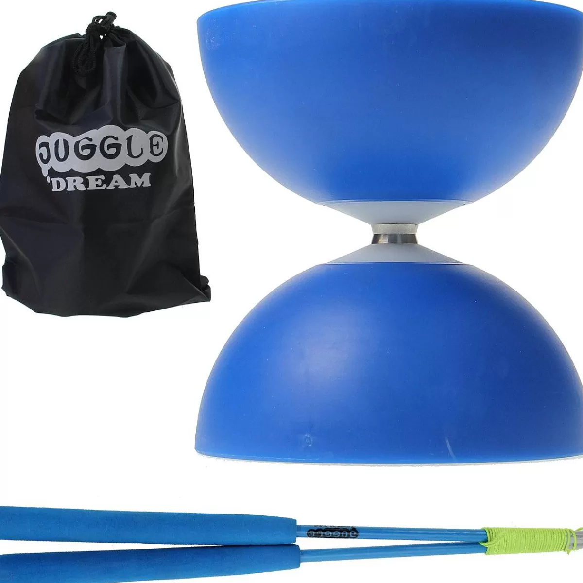 Diabolo Comète Bleu Édition Limitée - Set de Jonglerie Professionnel avec Baguettes Super Résistantes pour Spectacles et Entraînement