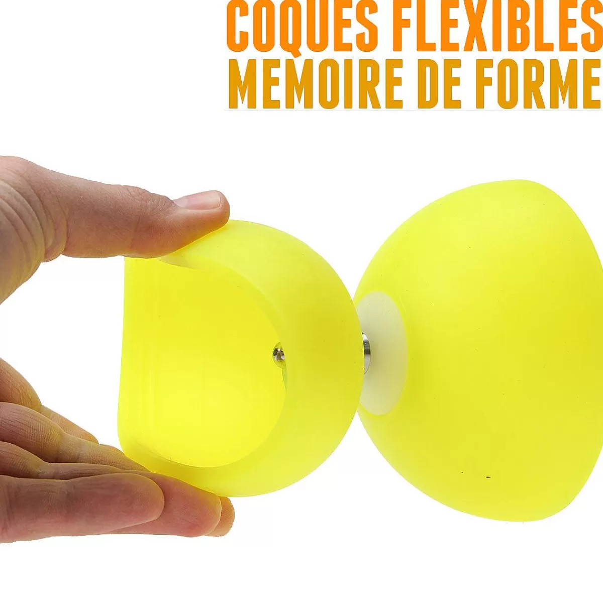 Diabolo Comète Édition Spéciale - Kit Jongleur Premium avec Baguettes Fluos (Jaune Éclatant) - Idéal pour Débutants et Experts