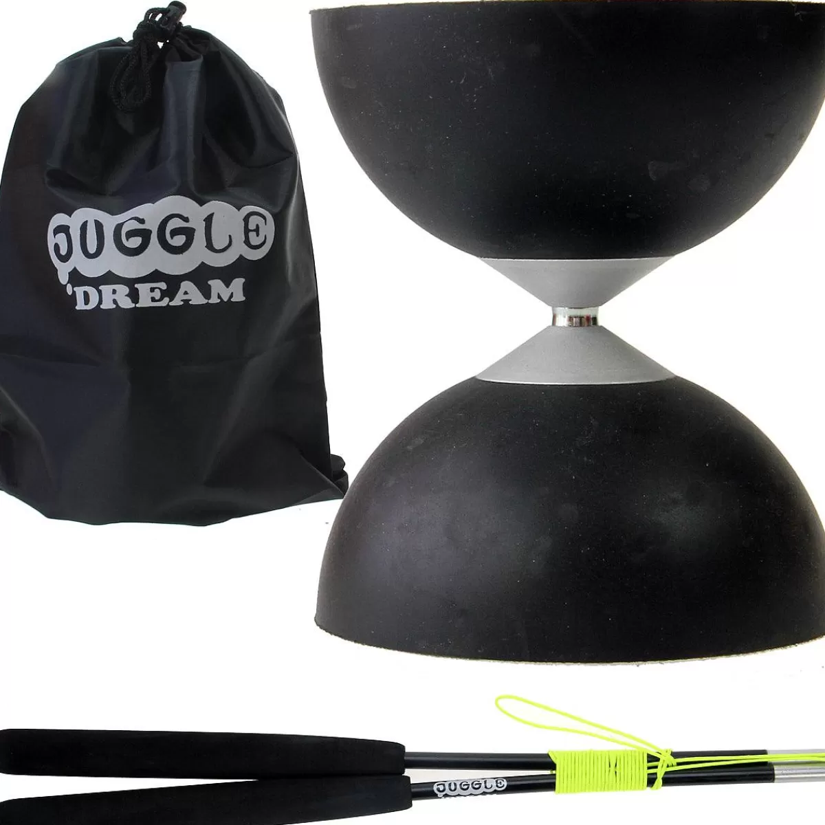 Promotion Éclair : Set Diabolo Jazz Henrys avec Baguettes et Structure en Aluminium Noir - Ne Perdez Pas Cette Occasion !