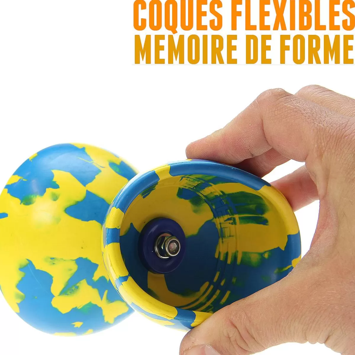 Diabolos Jongleur Professionnels Bleu et Jaune - Kit Premium avec Bague Lumineuse | Promotion Éclair sur l'Édition Limitée