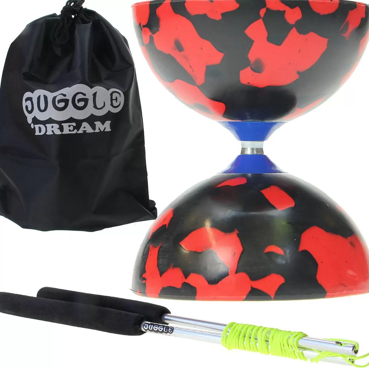 Édition Limitée Diabolo Jester - Set Premium Noir & Rouge avec Bague d'Artiste Design Exclusif