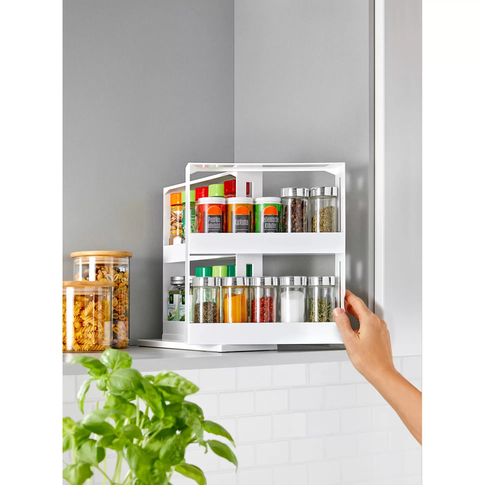 Génialo - Présentoir à Herbes Élégant en Blanc | Design Moderne pour Cuisine Organisée