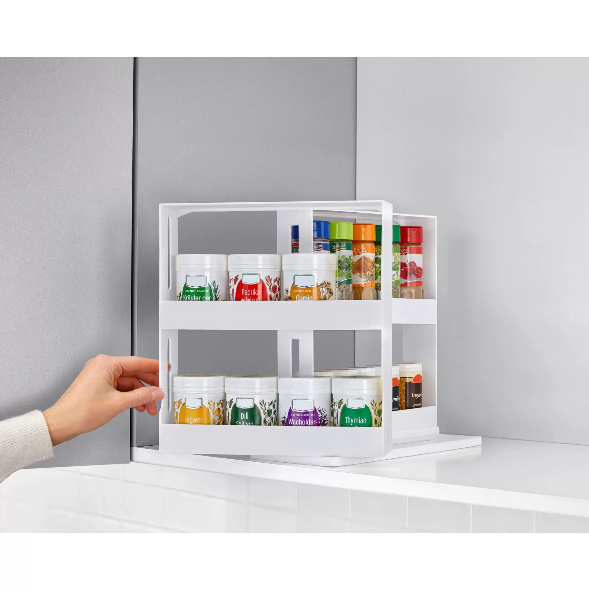 Génialo - Présentoir à Herbes Élégant en Blanc | Design Moderne pour Cuisine Organisée