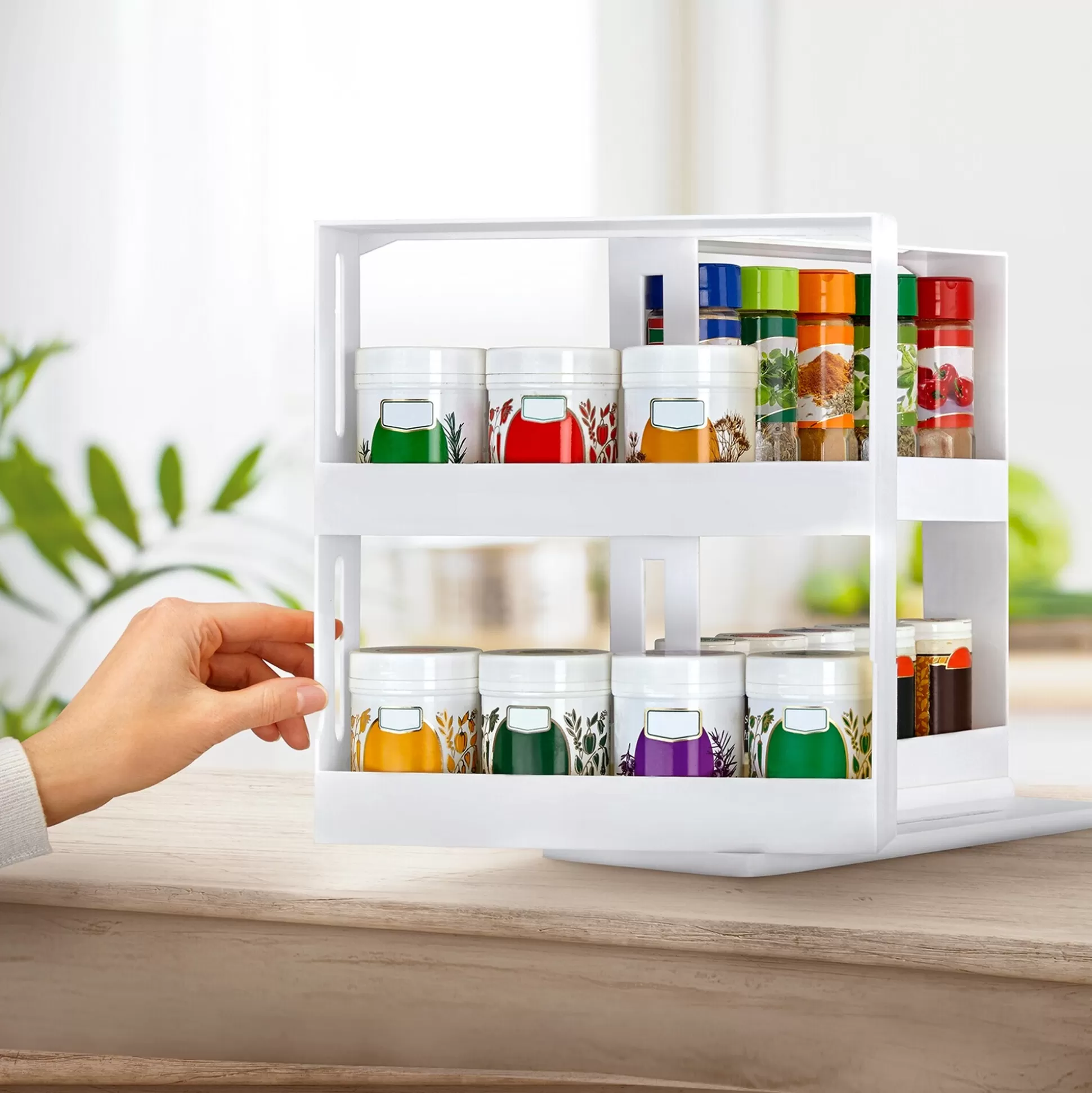 Génialo - Présentoir à Herbes Élégant en Blanc | Design Moderne pour Cuisine Organisée