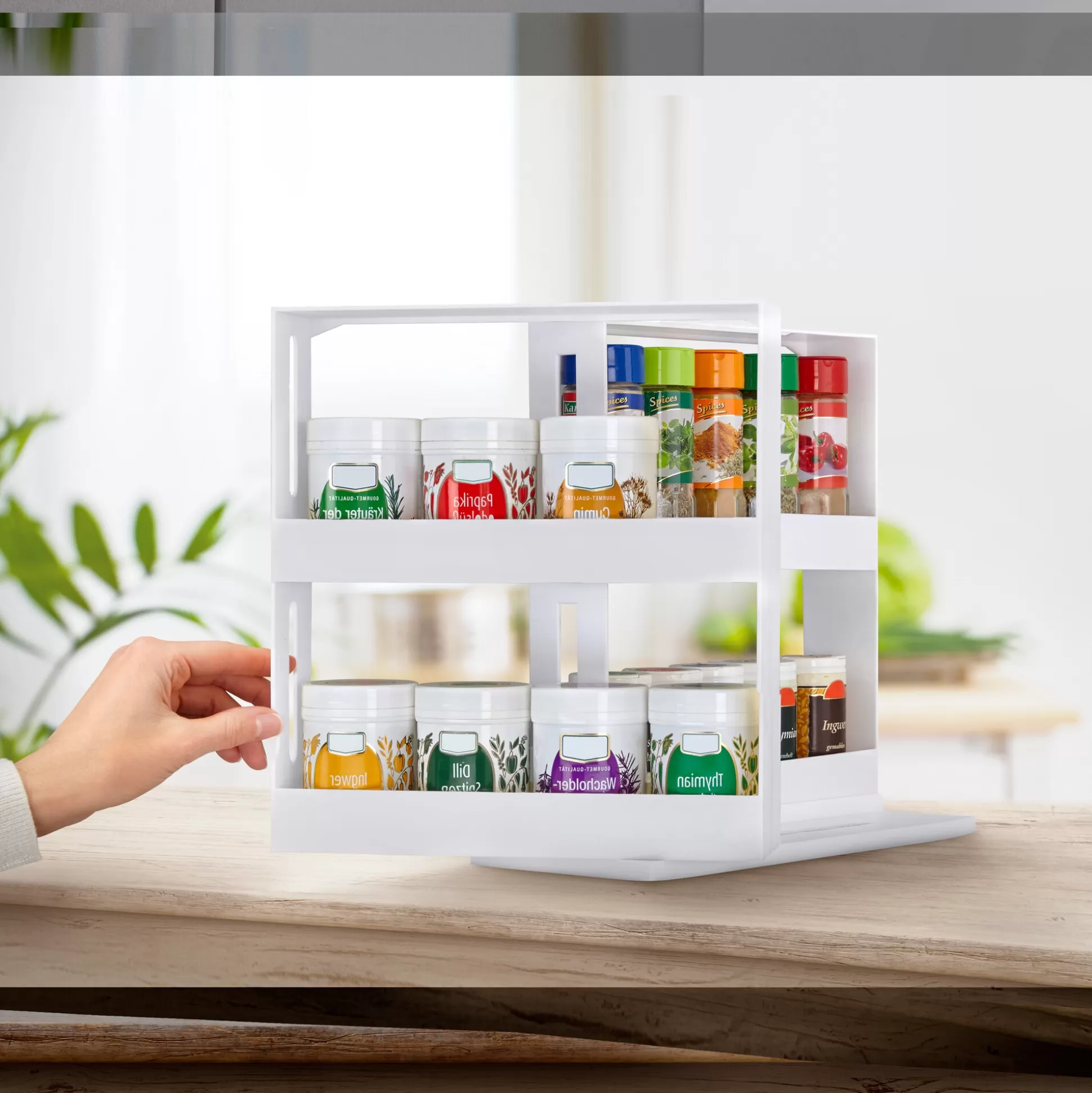 Génialo - Présentoir à Herbes Élégant en Blanc | Design Moderne pour Cuisine Organisée