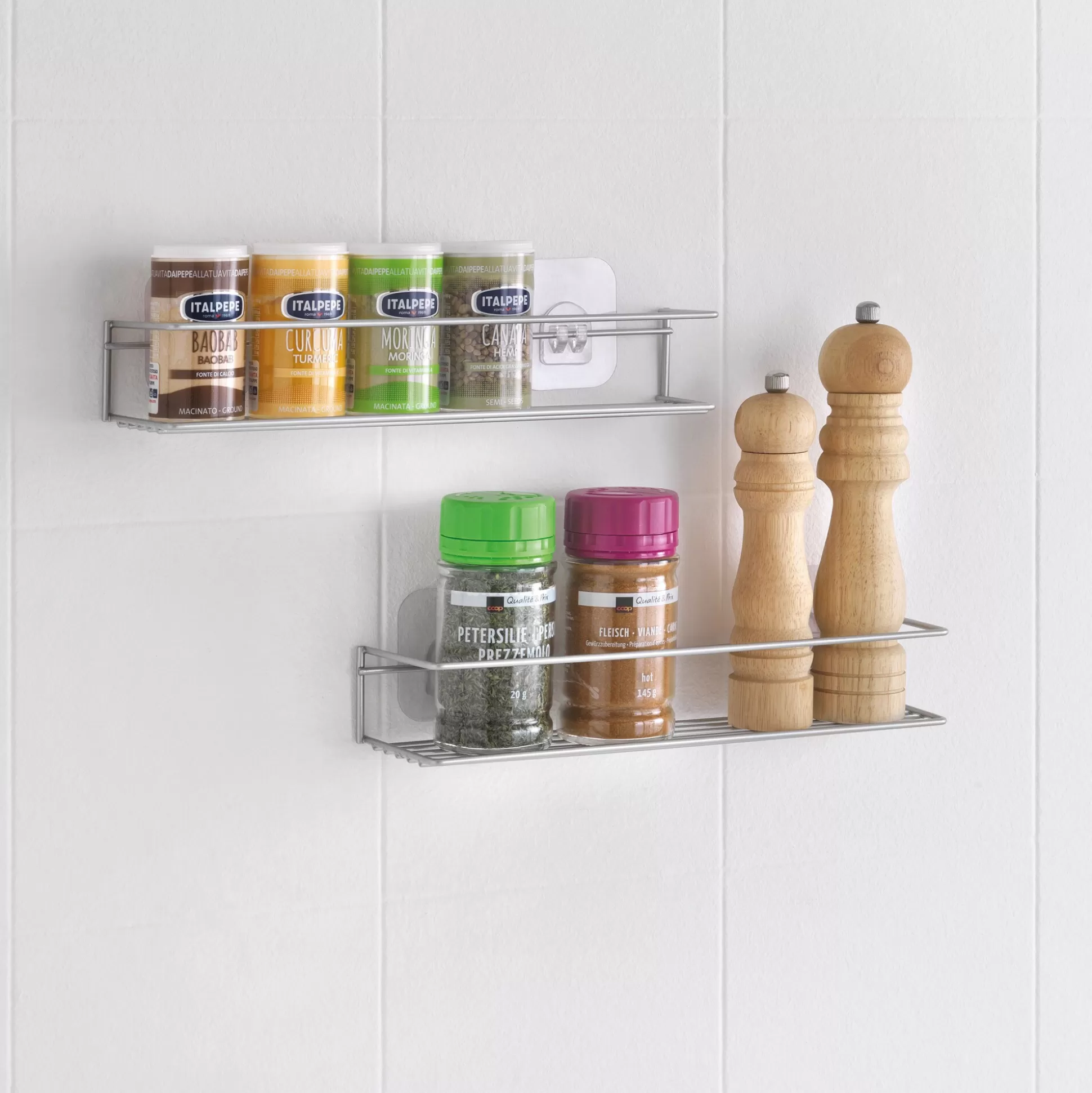 Porte-épices Metaltex - Support mural design pour organisateur de cuisine, gain de place et rangement pratique