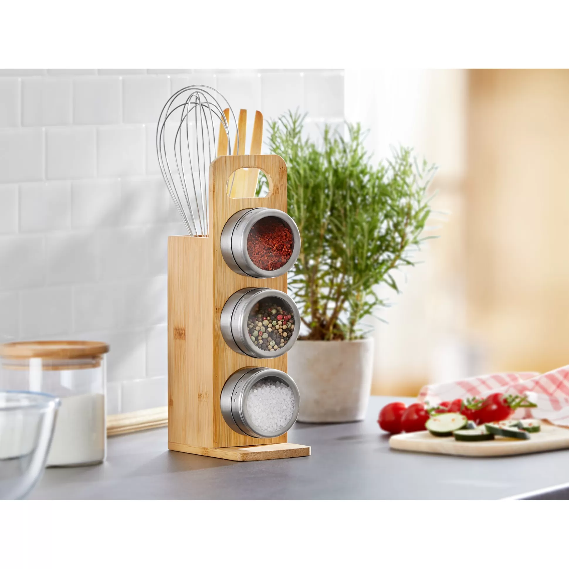 Porte-Épices Design en Bambou Naturel | Organisez Vos Aromates avec Style