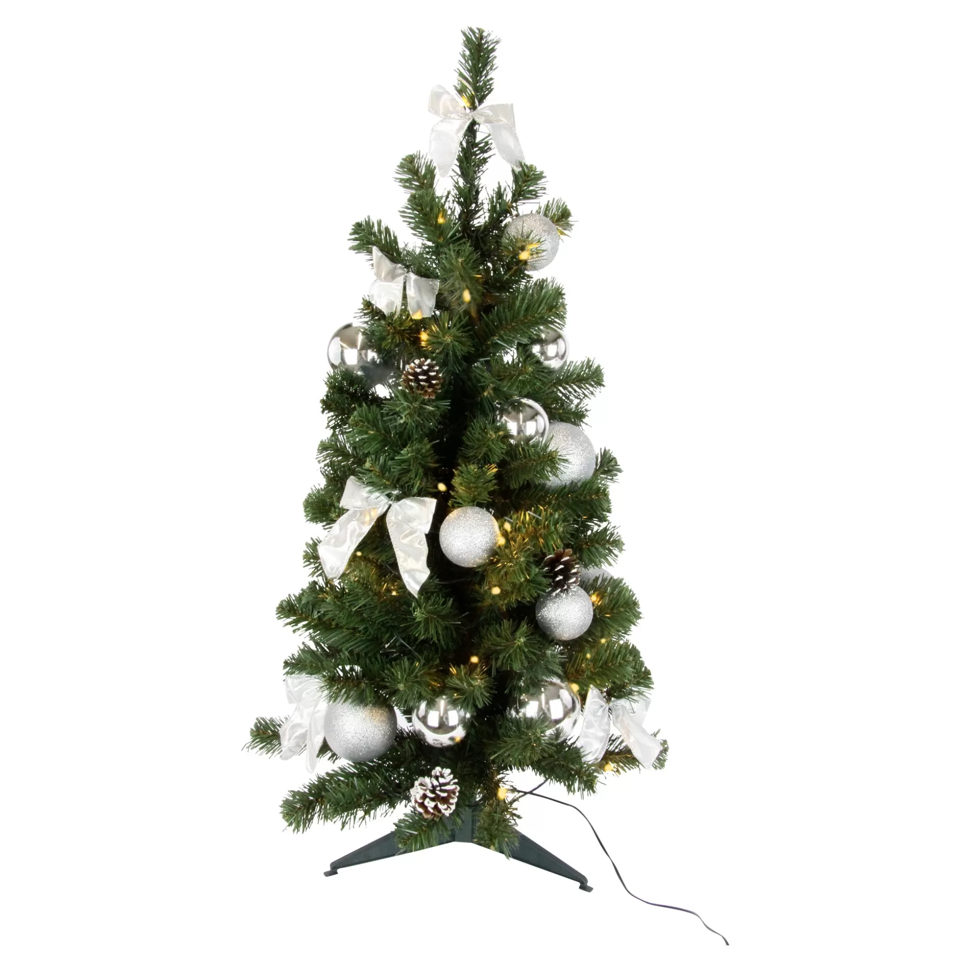 Sapin lumineux LED argenté élégant - Décoration festive étincelante par Viva Domo