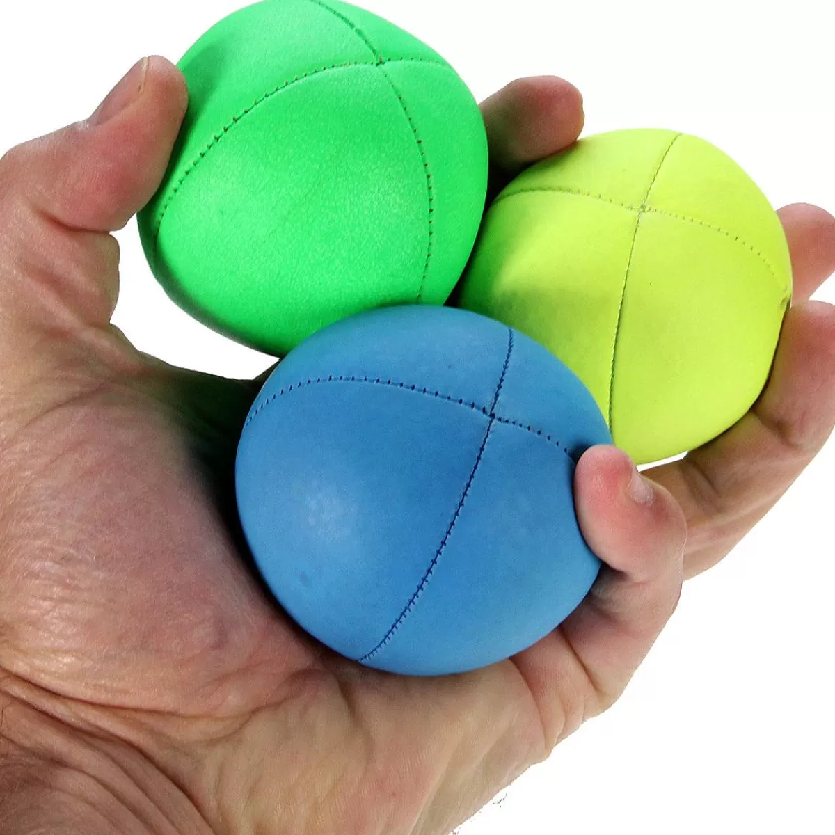 Balles de Jonglage Professionnelles UV - Lot de 3 en Couleurs Éclatantes (Jaune Citron, Vert Émeraude, Bleu Océan) pour Entraînement Dynamique - Accessoire de Jonglerie Style Urbain
