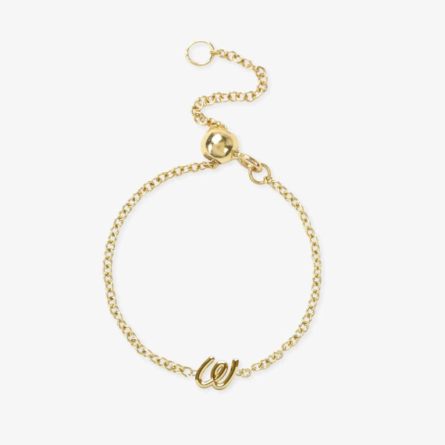 Alchémia - Bague Chaîne Ajustable en Or 18 Carats avec Médaille Initiale Gravée - Élégance Personnalisée