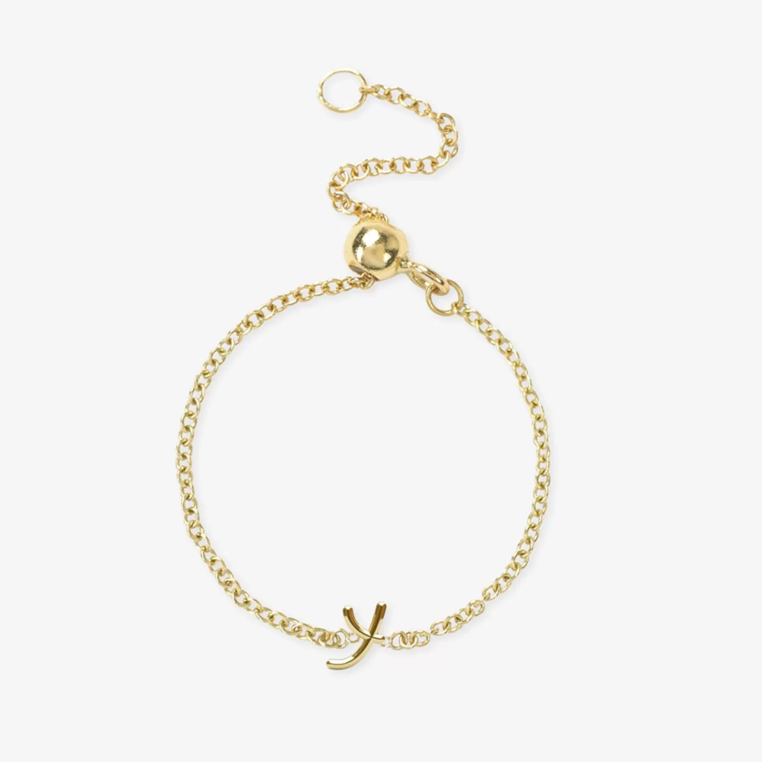 Alchémia - Bague Chaîne Ajustable en Or 18 Carats avec Médaille Initiale Gravée - Élégance Personnalisée