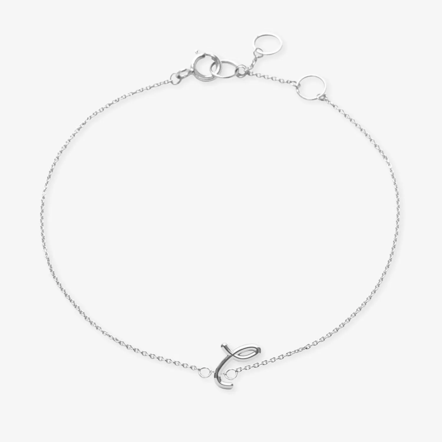 Bracelet chaîne gravée Alkemistry « Love Letter » en or 18K - Personnalisation d'initiale, pièce intemporelle