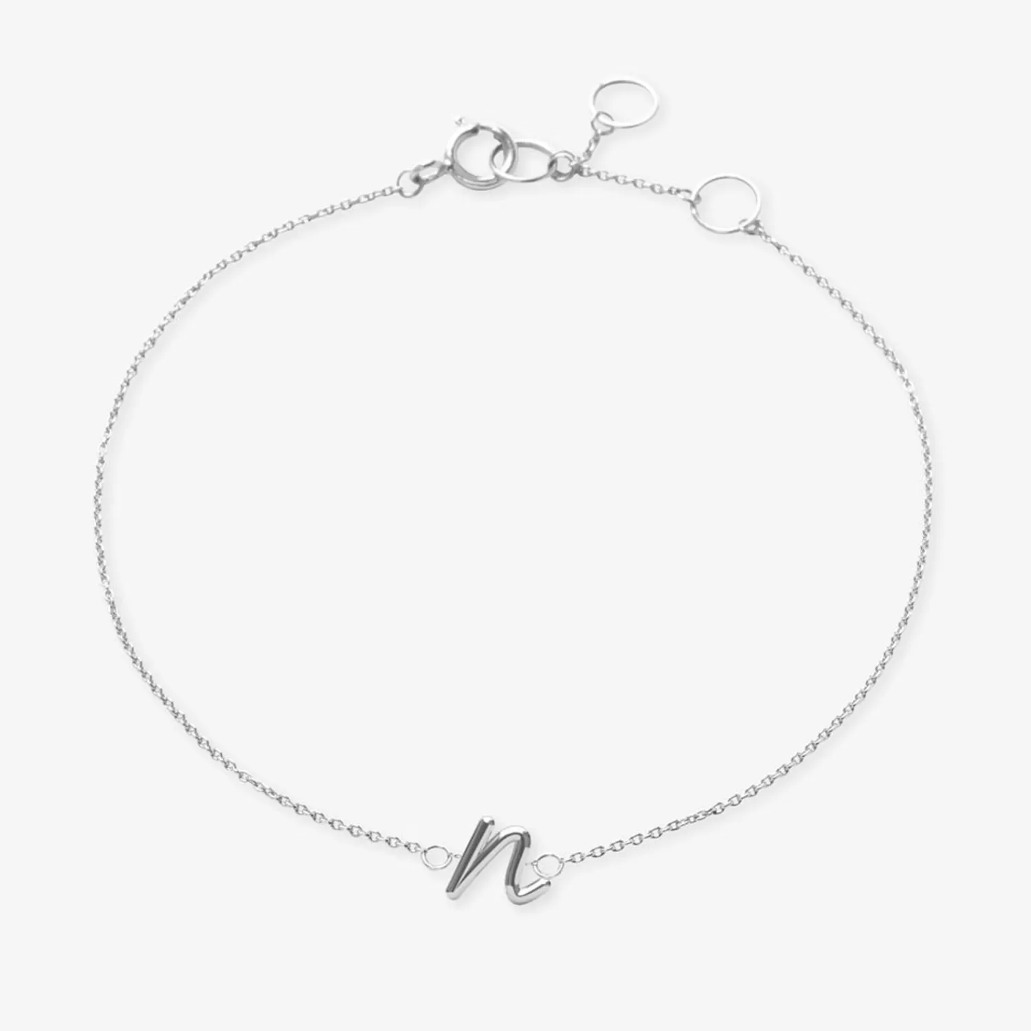 Bracelet chaîne gravée Alkemistry « Love Letter » en or 18K - Personnalisation d'initiale, pièce intemporelle
