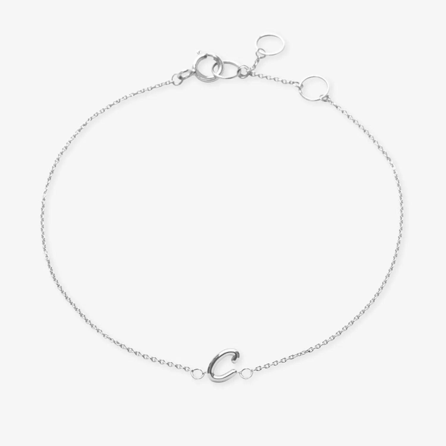 Bracelet chaîne gravée Alkemistry « Love Letter » en or 18K - Personnalisation d'initiale, pièce intemporelle