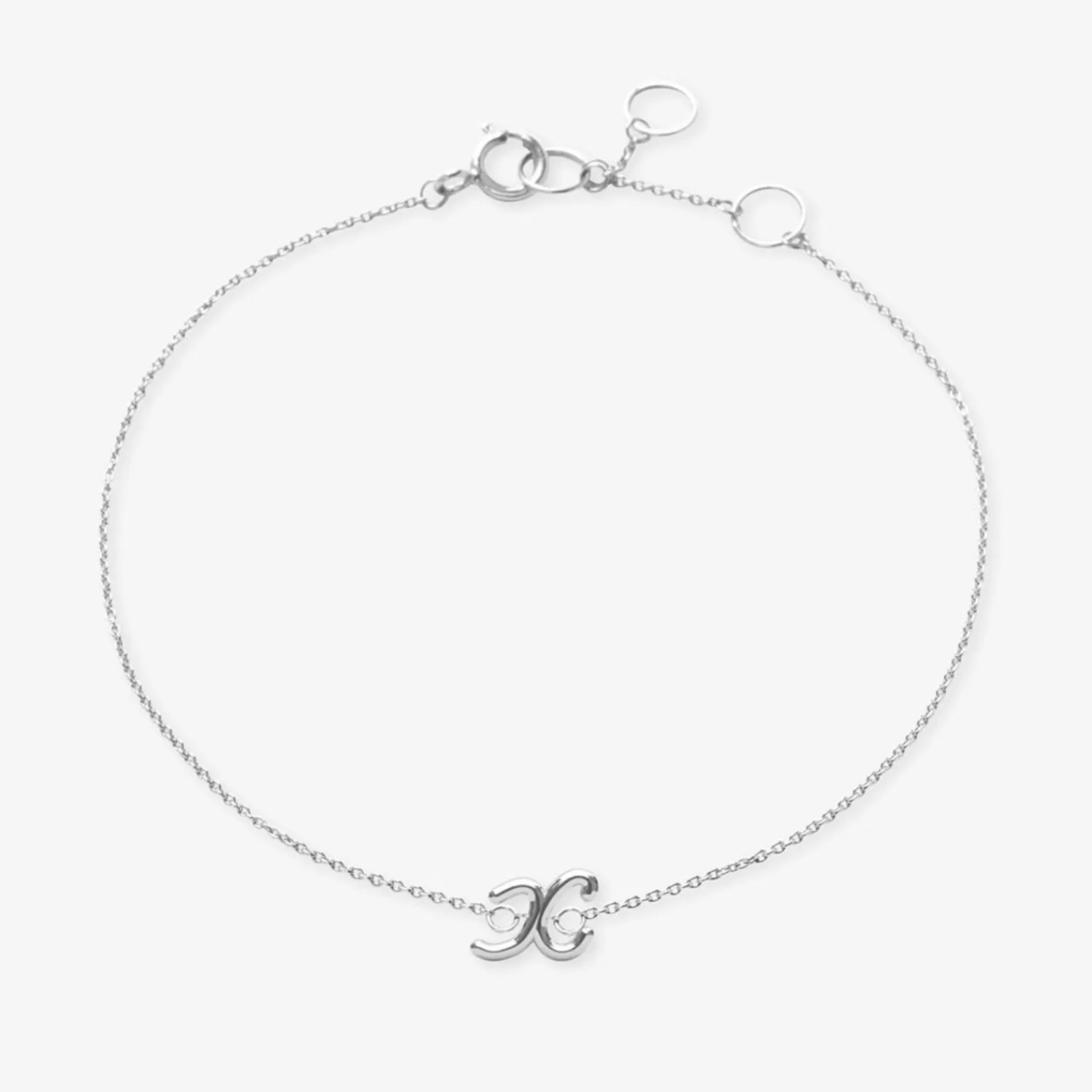 Bracelet chaîne gravée Alkemistry « Love Letter » en or 18K - Personnalisation d'initiale, pièce intemporelle