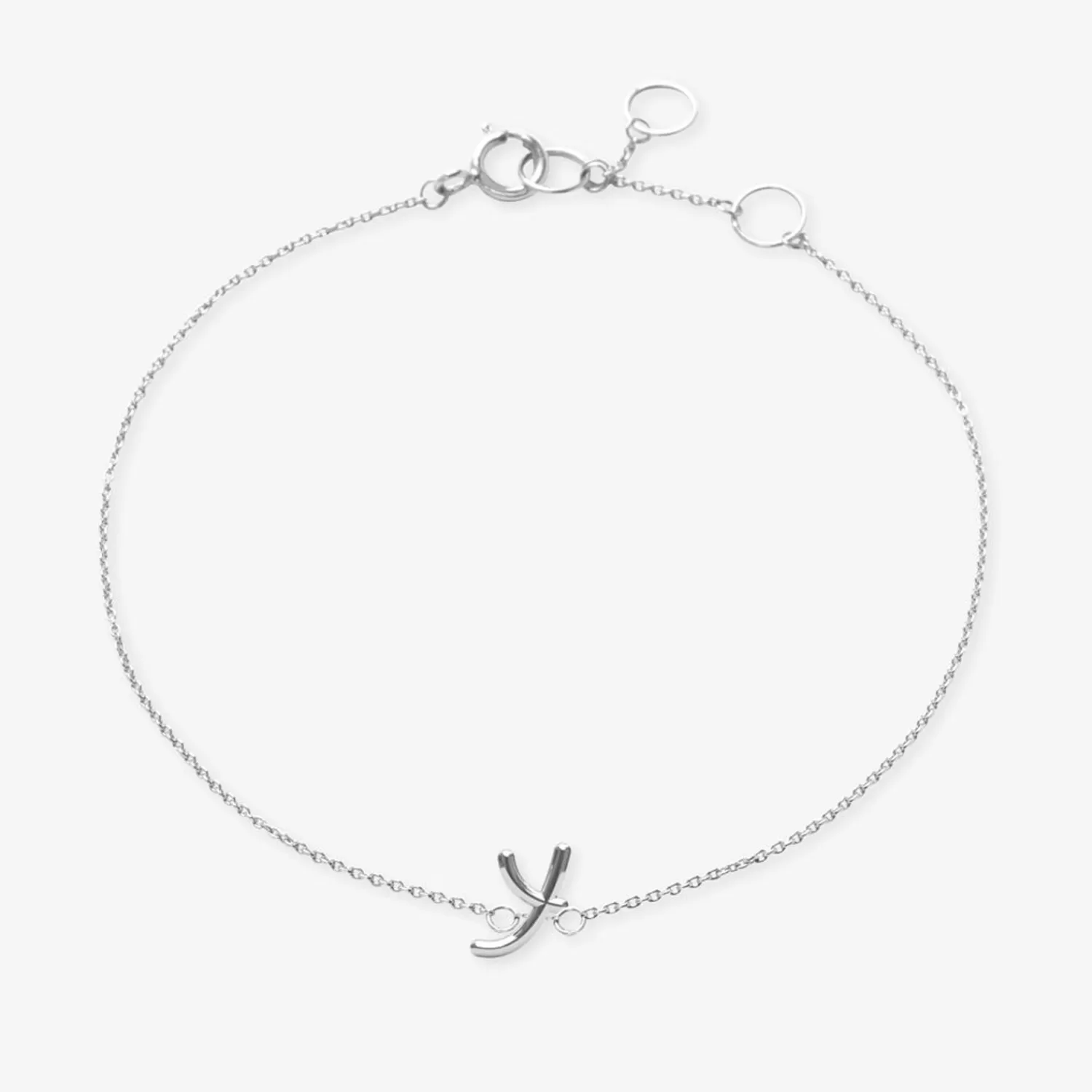 Bracelet chaîne gravée Alkemistry « Love Letter » en or 18K - Personnalisation d'initiale, pièce intemporelle