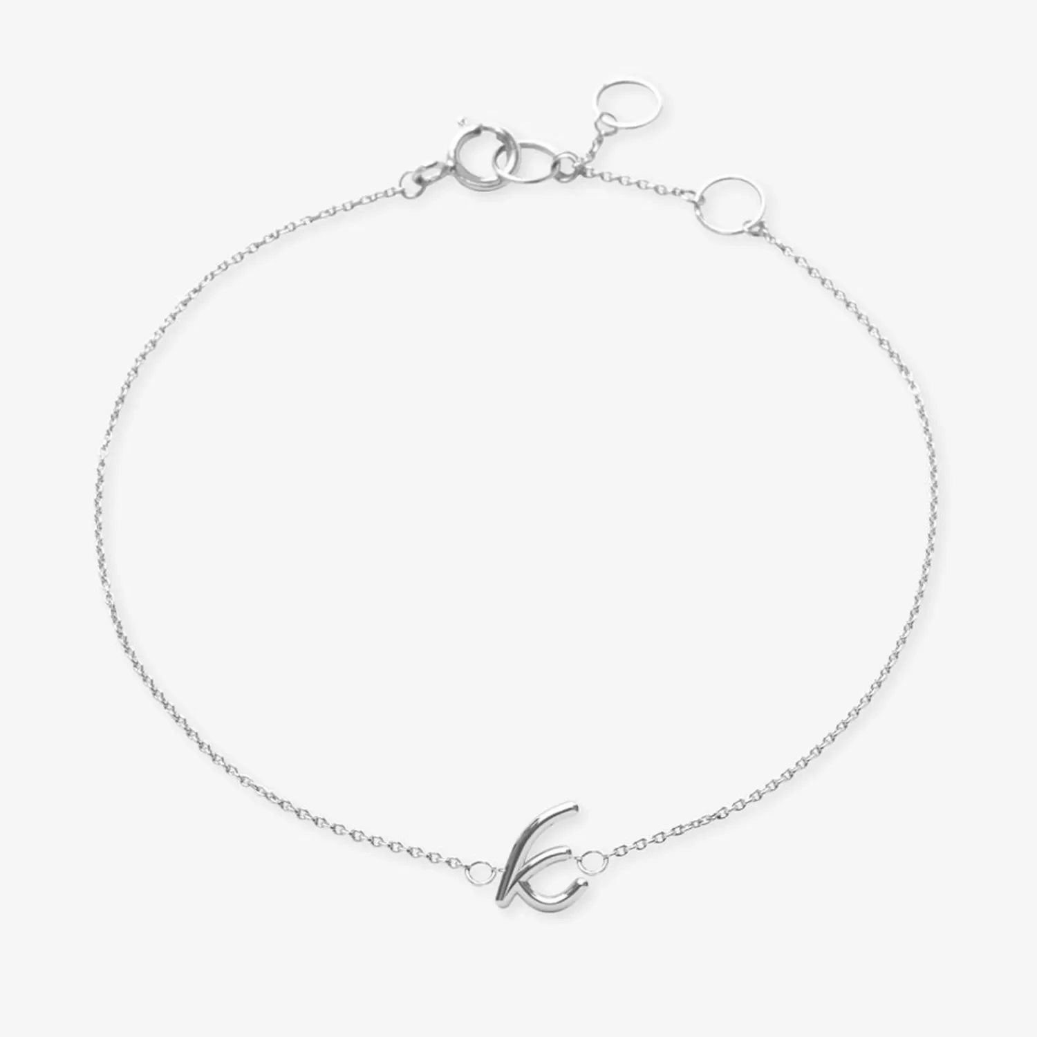Bracelet chaîne gravée Alkemistry « Love Letter » en or 18K - Personnalisation d'initiale, pièce intemporelle