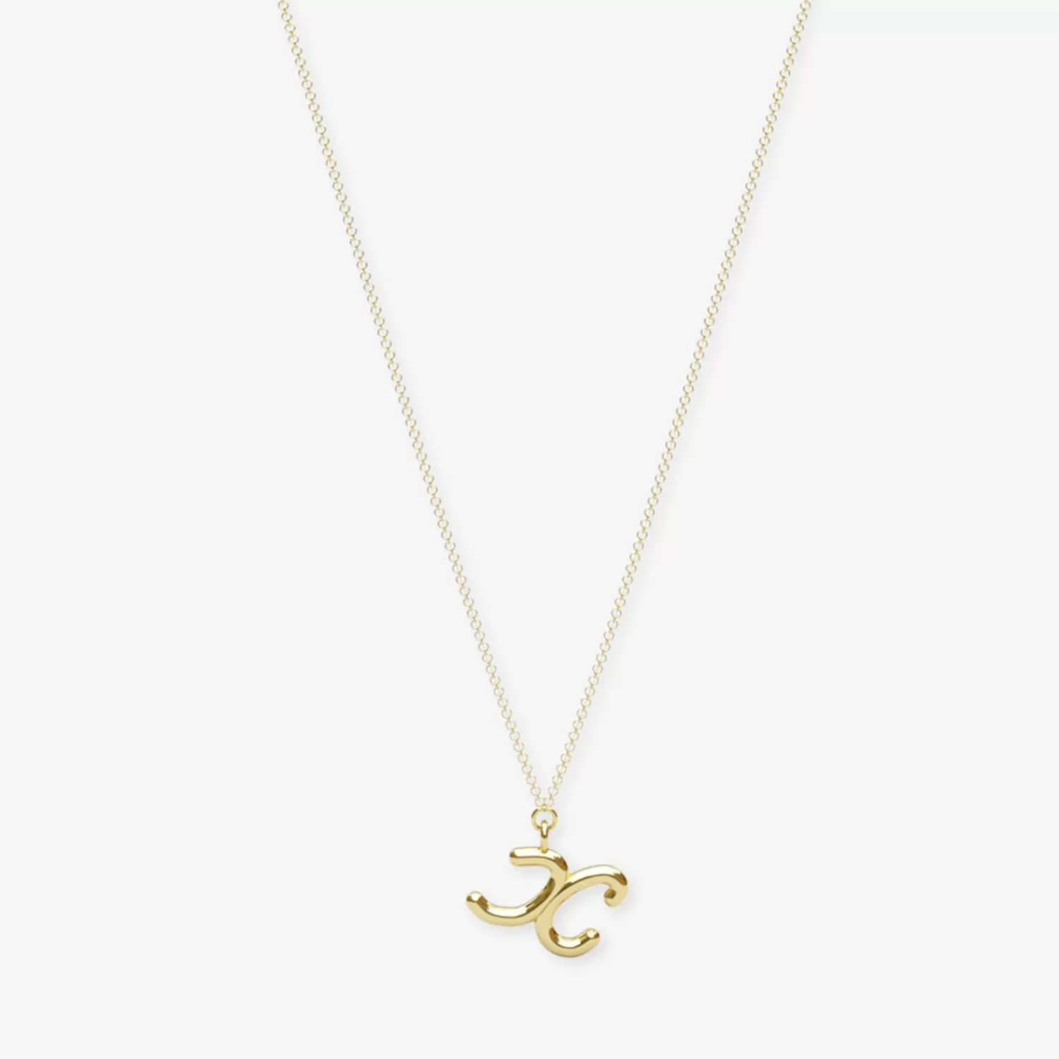 Collier personnalisé Alkemistry Love Letter - Pendentif gravure initiale en or massif 18 carats, création intemporelle pour un style élégant