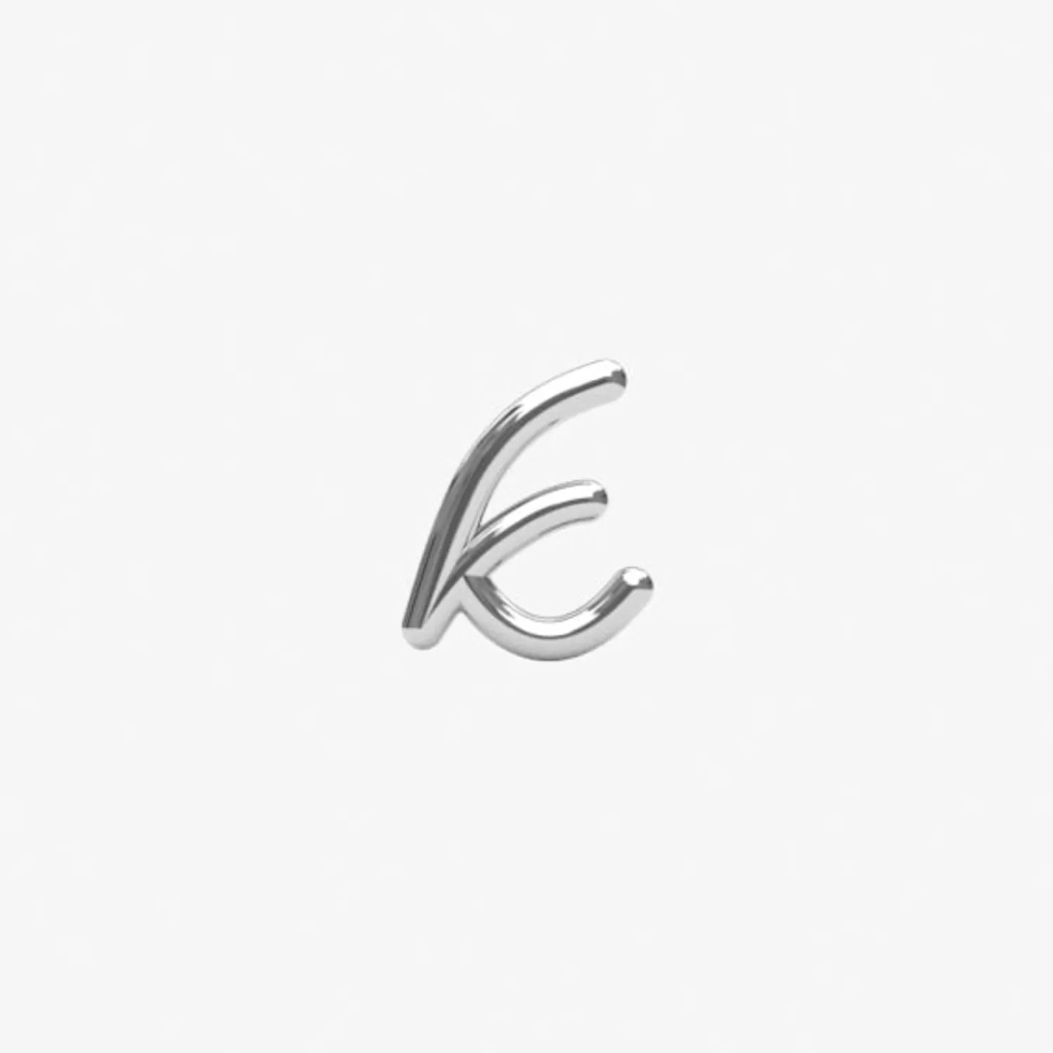 Élégant clou d'oreille personnalisé en or 18 carats - Lettre initiale Alkemistry (Modèle unique) Collection exclusive