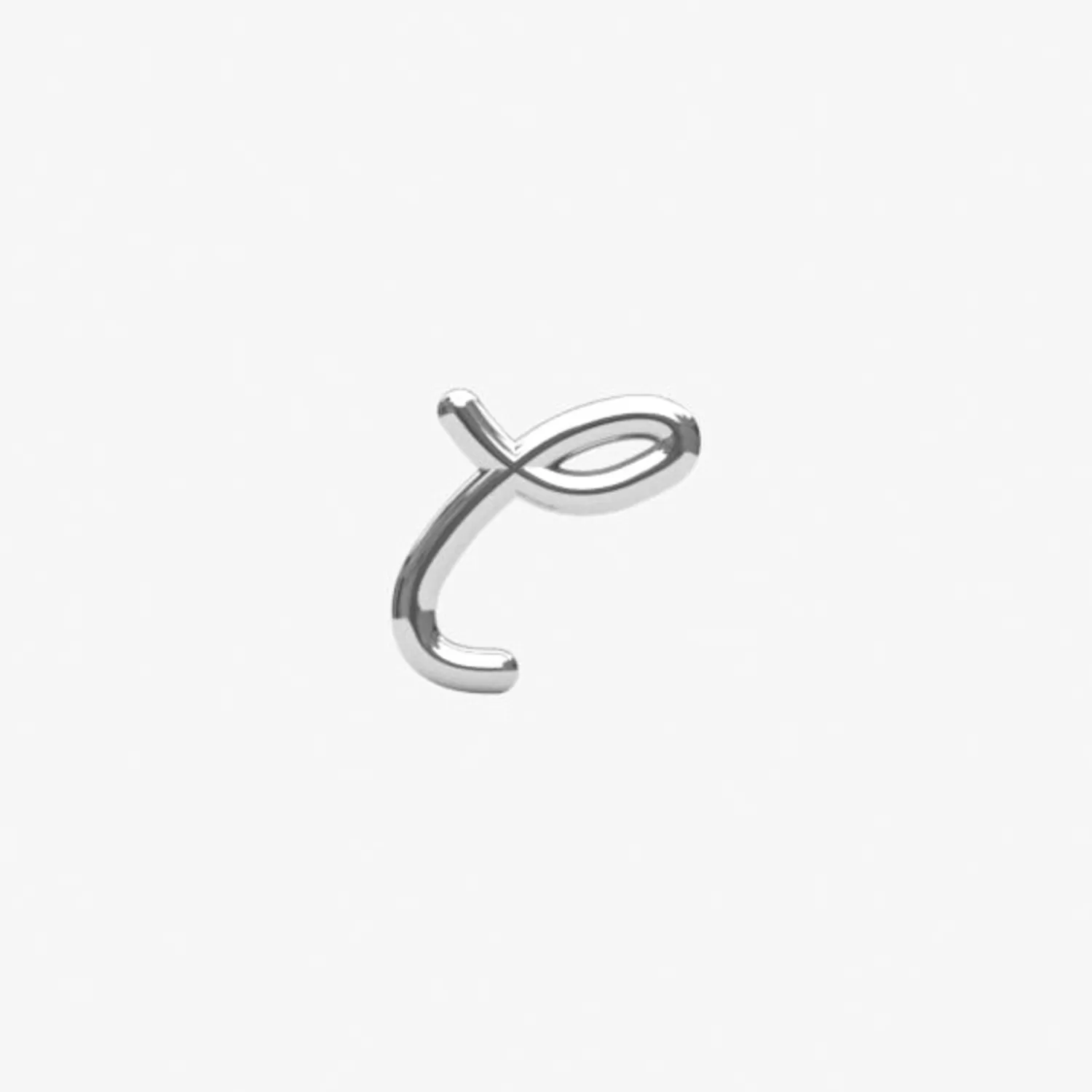 Élégant clou d'oreille personnalisé en or 18 carats - Lettre initiale Alkemistry (Modèle unique) Collection exclusive