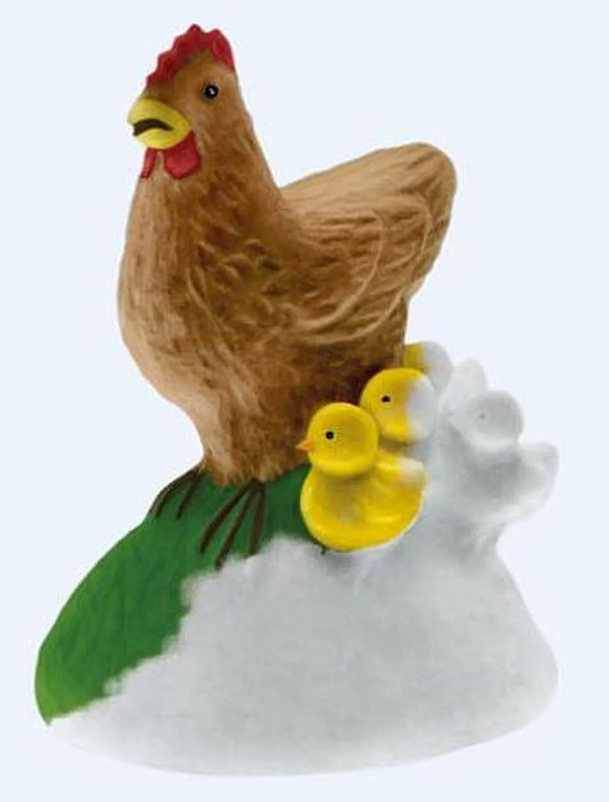 Figurine Décorative Mignonne - Poule et Ses Bébés Poussins en Mako Moulage par Mako Créations | Idée Cadeau Pas Cher