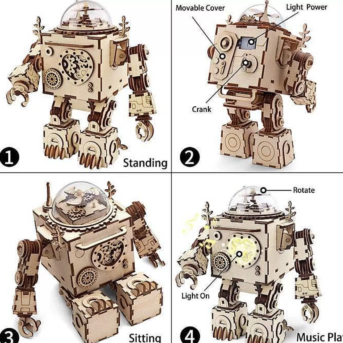 ROBOTIME - Kit de Construction Robot Orphée 3D Détaillé | Modèle à Assembler avec Instructions Claires | Promotion Exclusive pour Passionnés de Technologie