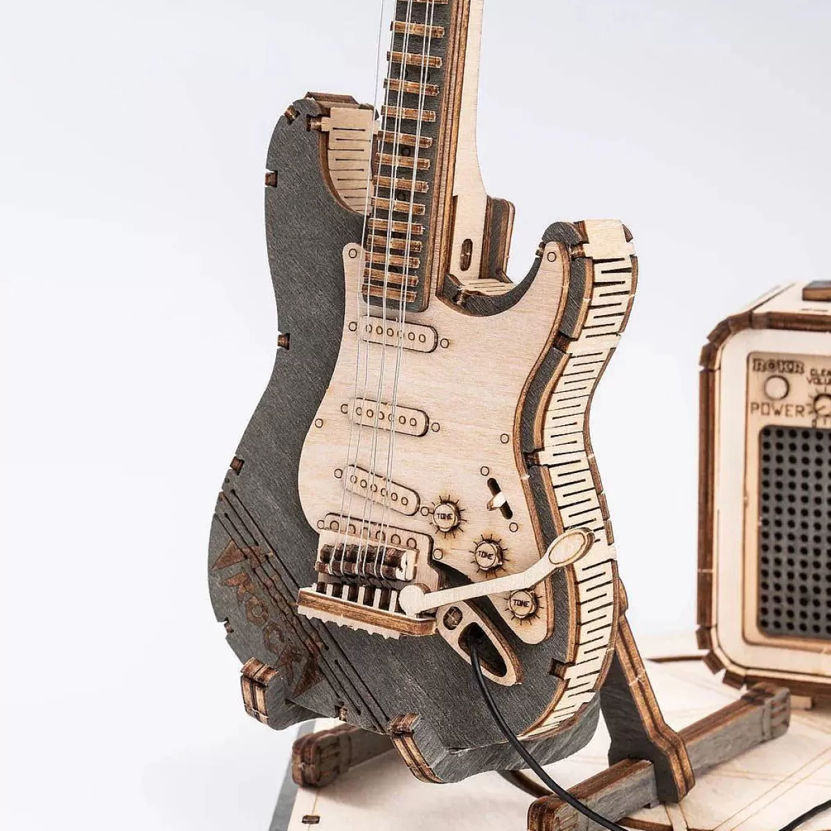 ROBOTIME - Kit DIY Guitare Rock en Bois à Assembler | Promotion Éclair