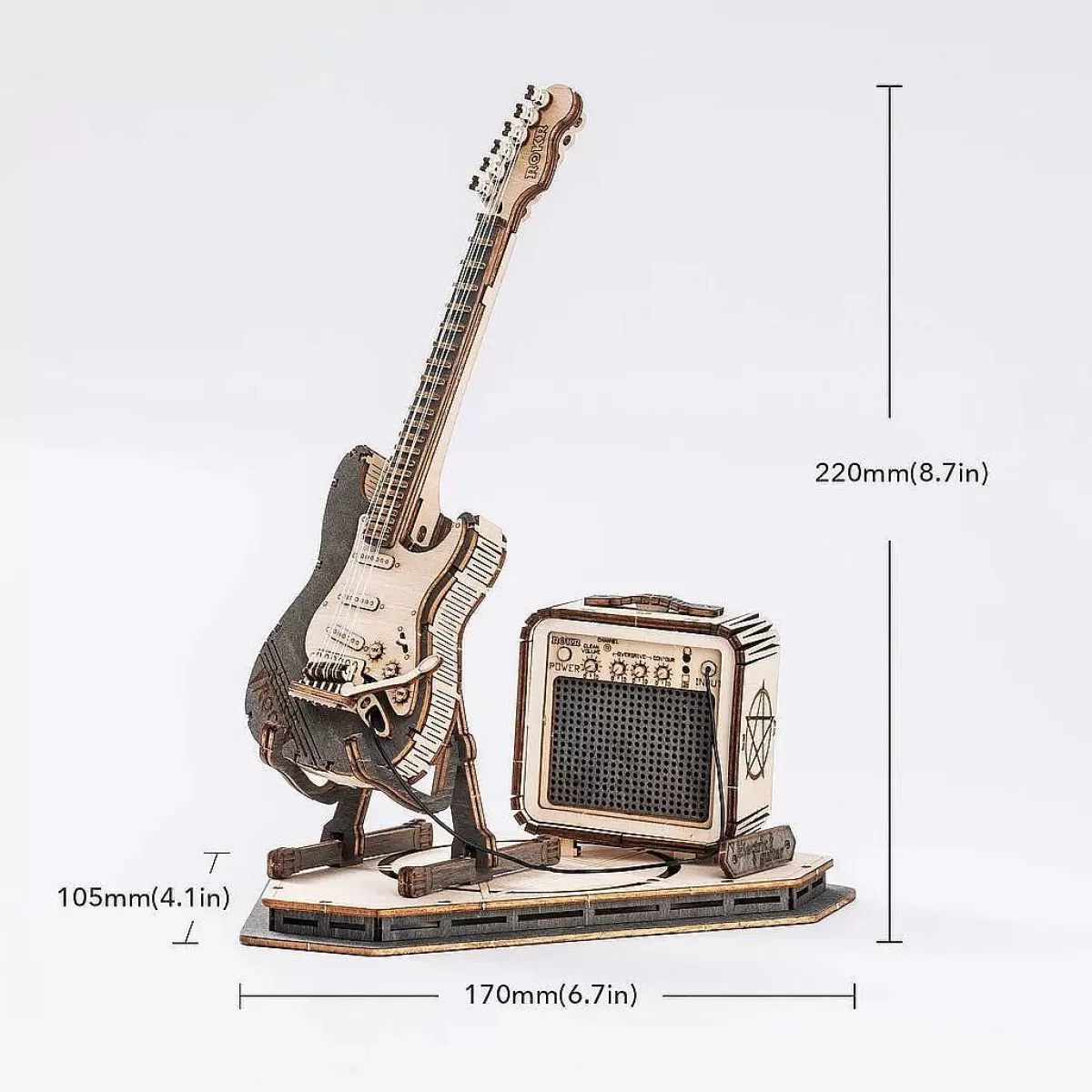 ROBOTIME - Kit DIY Guitare Rock en Bois à Assembler | Promotion Éclair