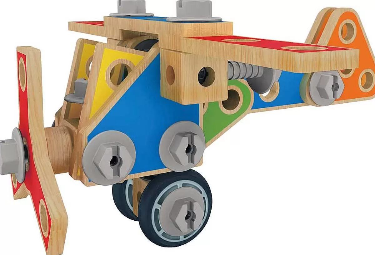HAPE® Kit de Construction Créative - 62 Pièces Évolutif pour Enfants 4+ | Jeu Éducatif STEM en Bois Naturel