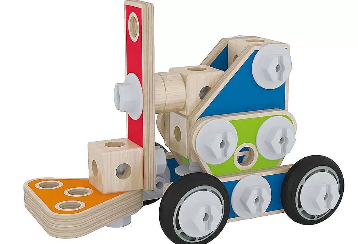 HAPE® Kit de Construction Créative - 62 Pièces Évolutif pour Enfants 4+ | Jeu Éducatif STEM en Bois Naturel