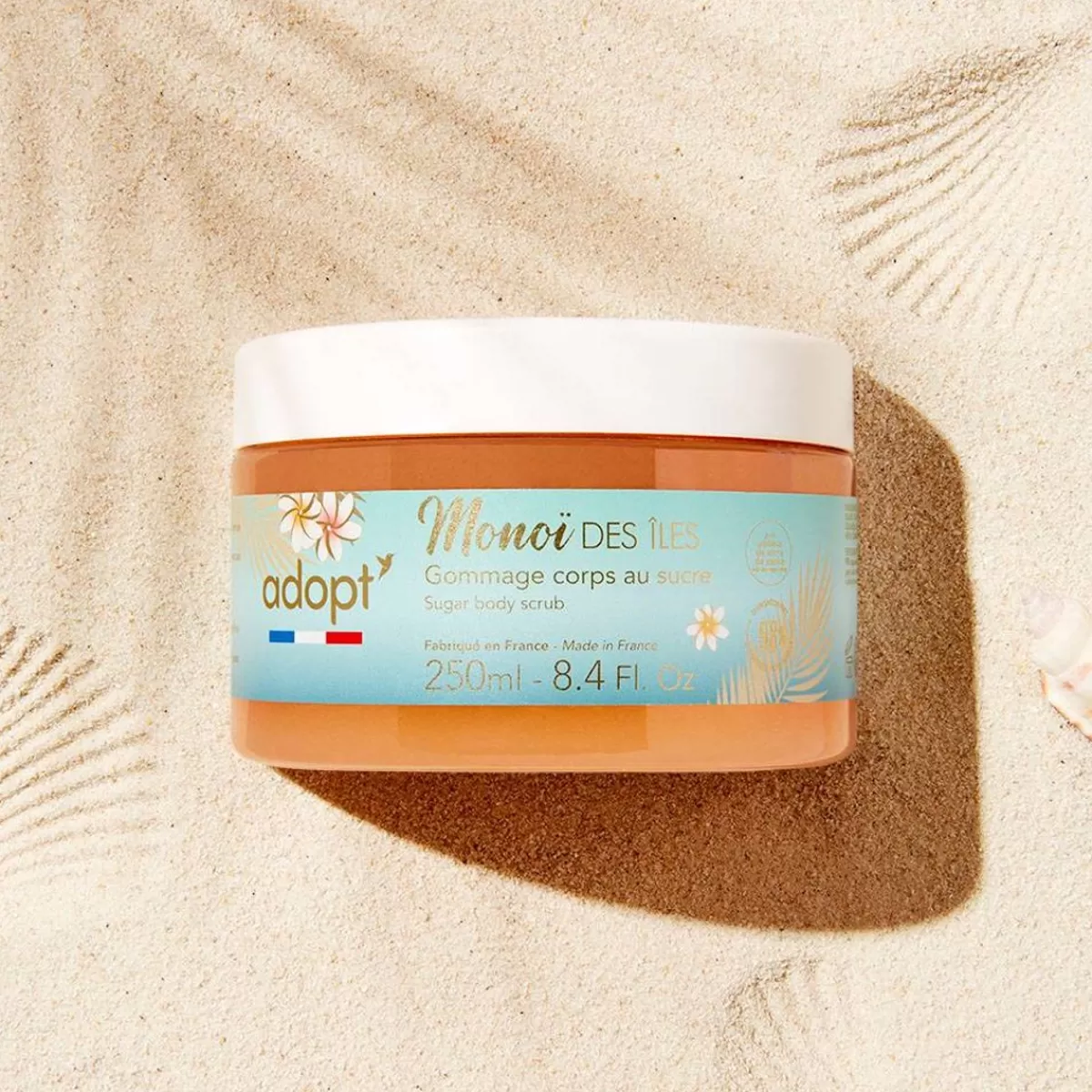 Éclat des Tropiques - Gommage Nourrissant au Monoi des Îles 

(Version douceur: Exfoliant végétal pour peau rayonnante)