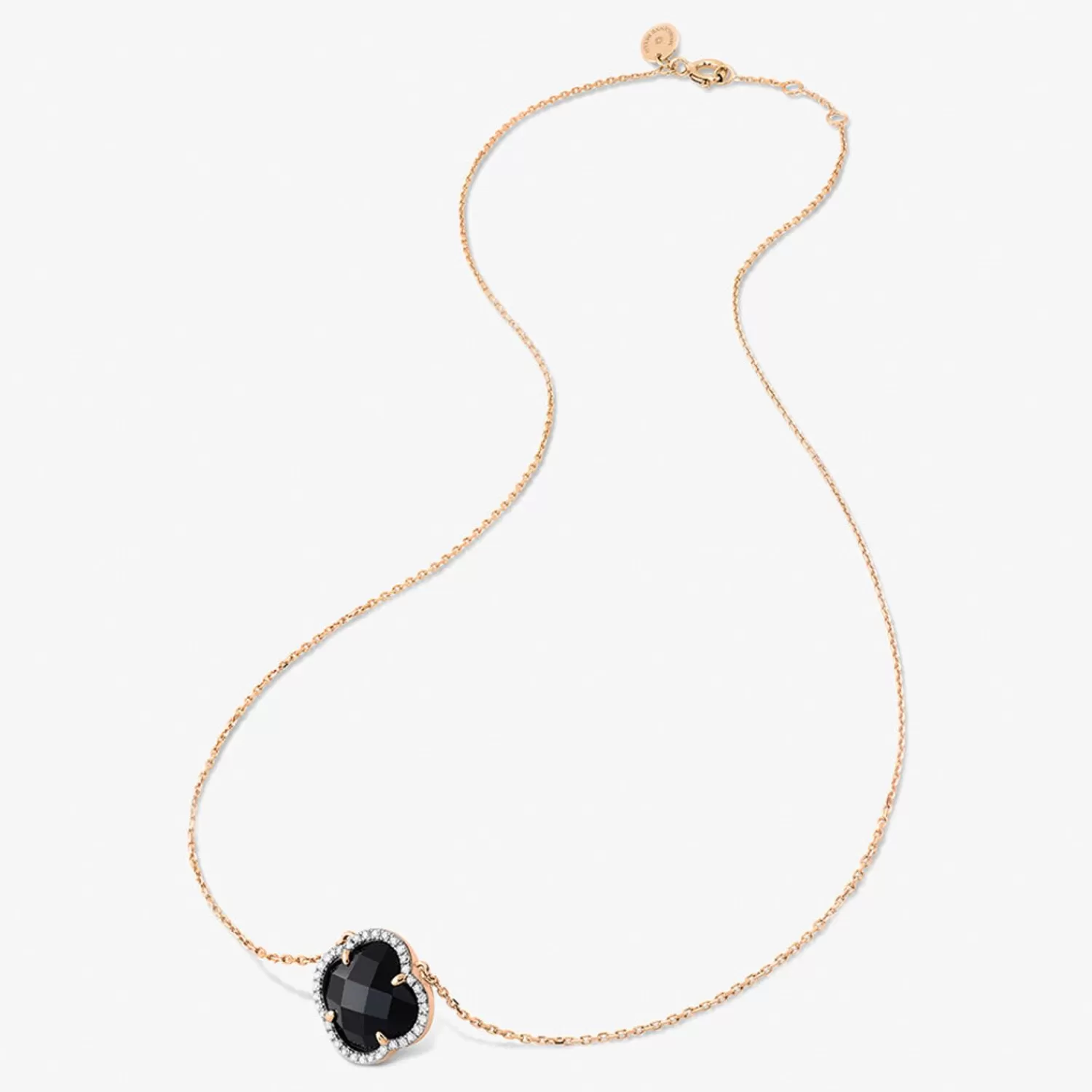 Collier Victoria en or rose 18 carats - Serti d'onyx noir et diamants, création exclusive Morganne Bello par Alkemistry