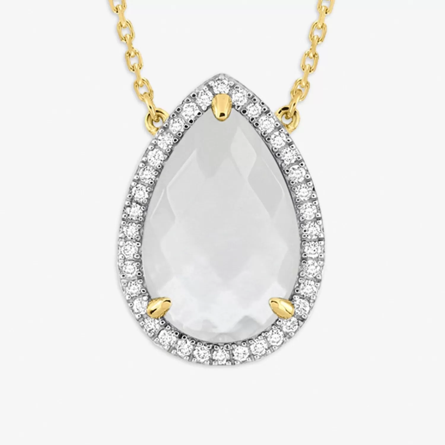 Collier Alma Perle de Nacre et Diamants en Or Jaune 18 Carats par Morganne Bello Alkemistry - Pièce Exclusive en Édition Limitée