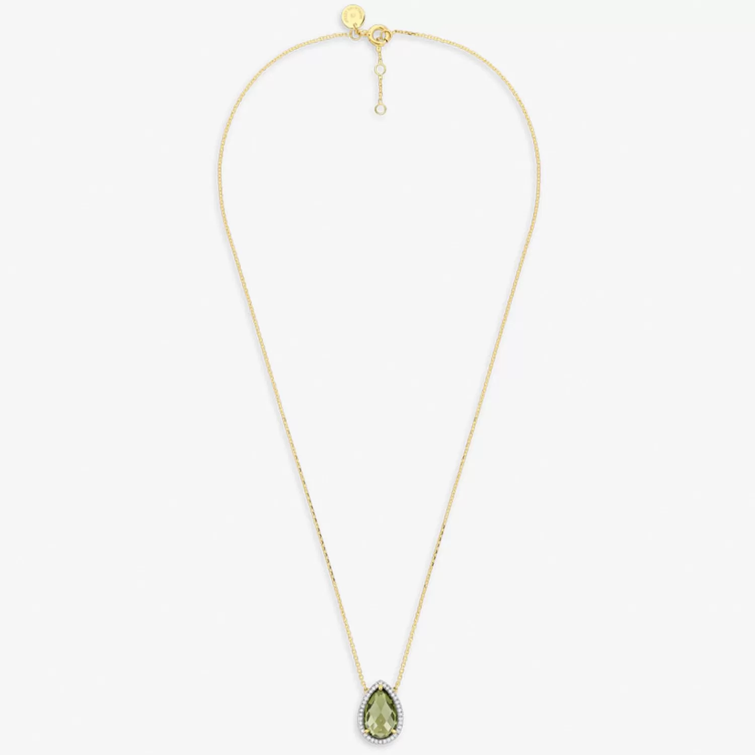 Collier élégant en or jaune 18 carats serti de quartz olive et diamants - Création exclusive Alma par Alkemistry Morganne Bello