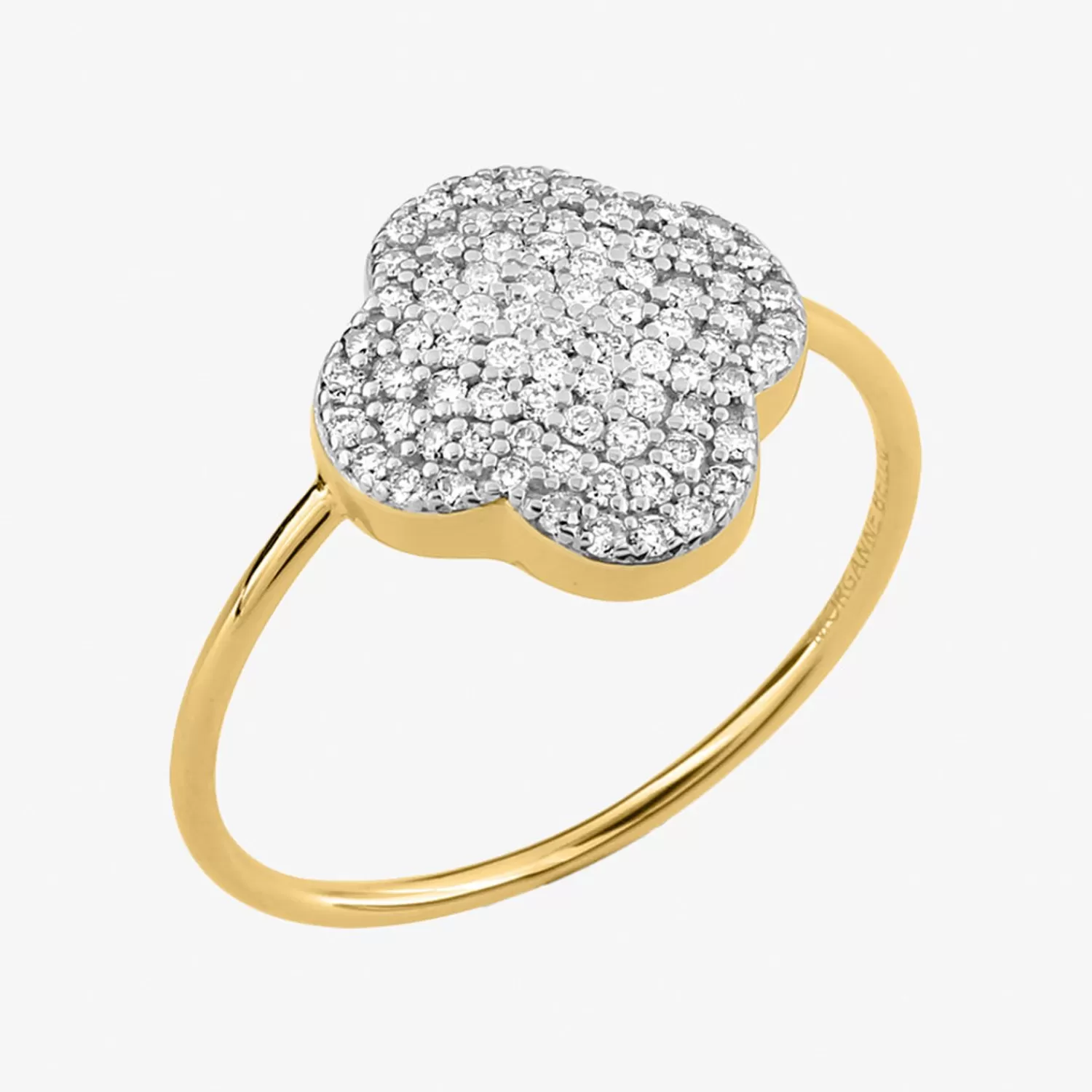 Bague Alkemistry Morganne Bello en or jaune 18 carats - Trèfle convertible serti de diamants, création élégante