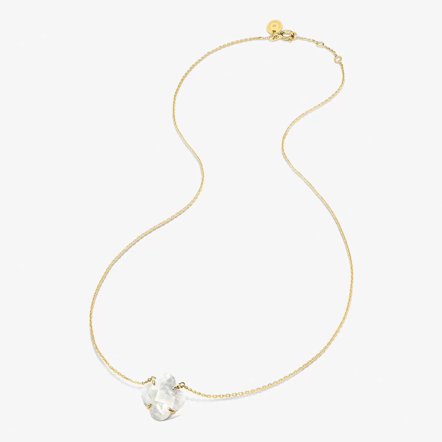 Collier Victoria en or jaune 18 carats - Trèfle serti de nacre naturelle par Alkemistry Morganne Bello | Promotion exceptionnelle