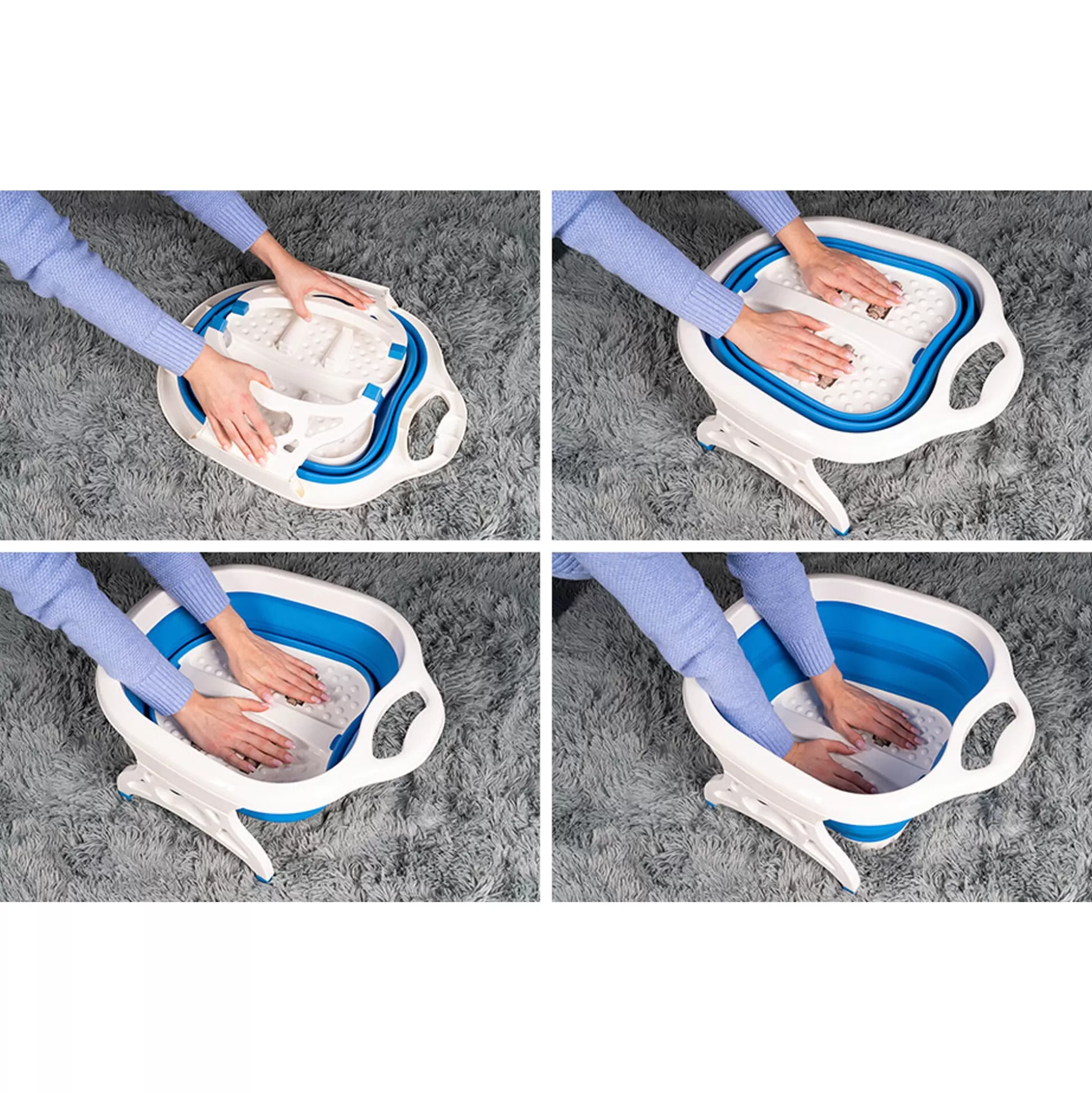 Bain de Pieds Pliable avec Rouleaux Massants - Confort Ultime pour Vos Pieds Fatigués