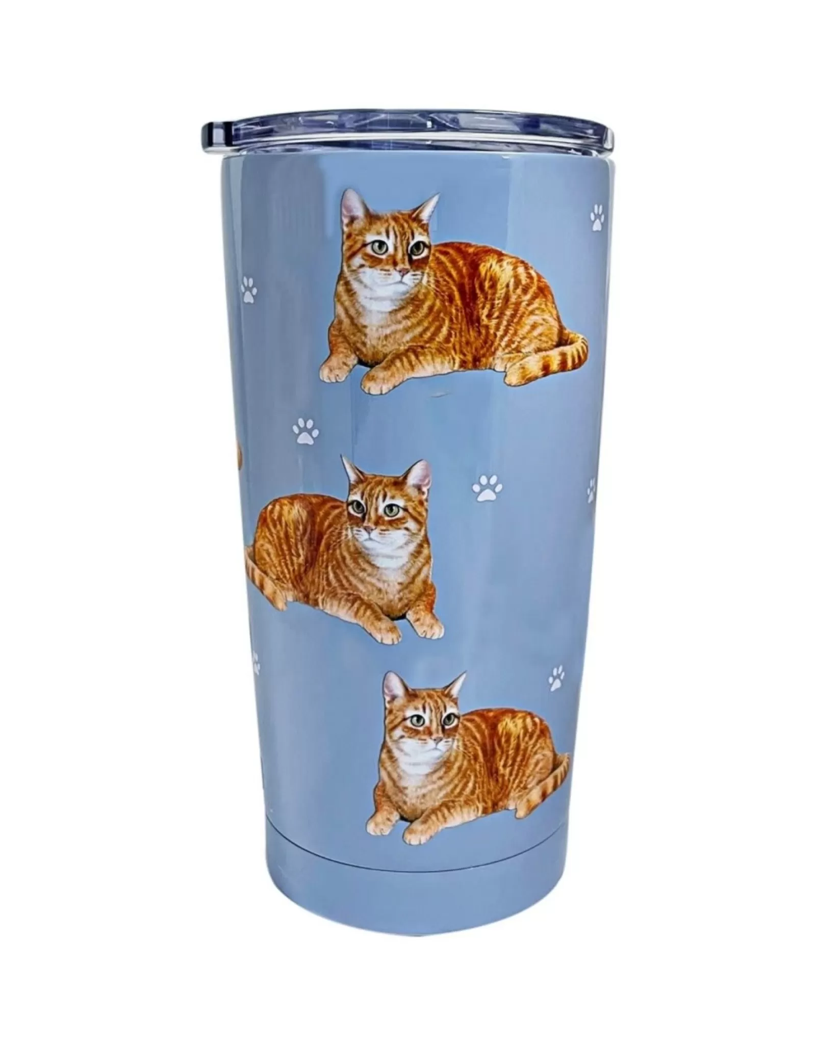 E&S Pets – Gourde Isotherme Mignonne Design Chat Tigré Roux pour Animaux de Compagnie