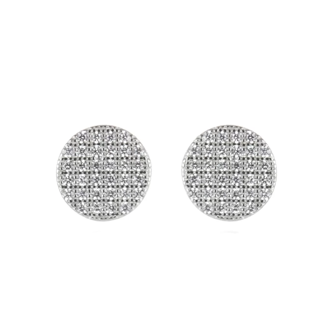 Boucles d'oreille bouton nacrées serti de zirconium étincelant - Création raffinée Sodini Perno