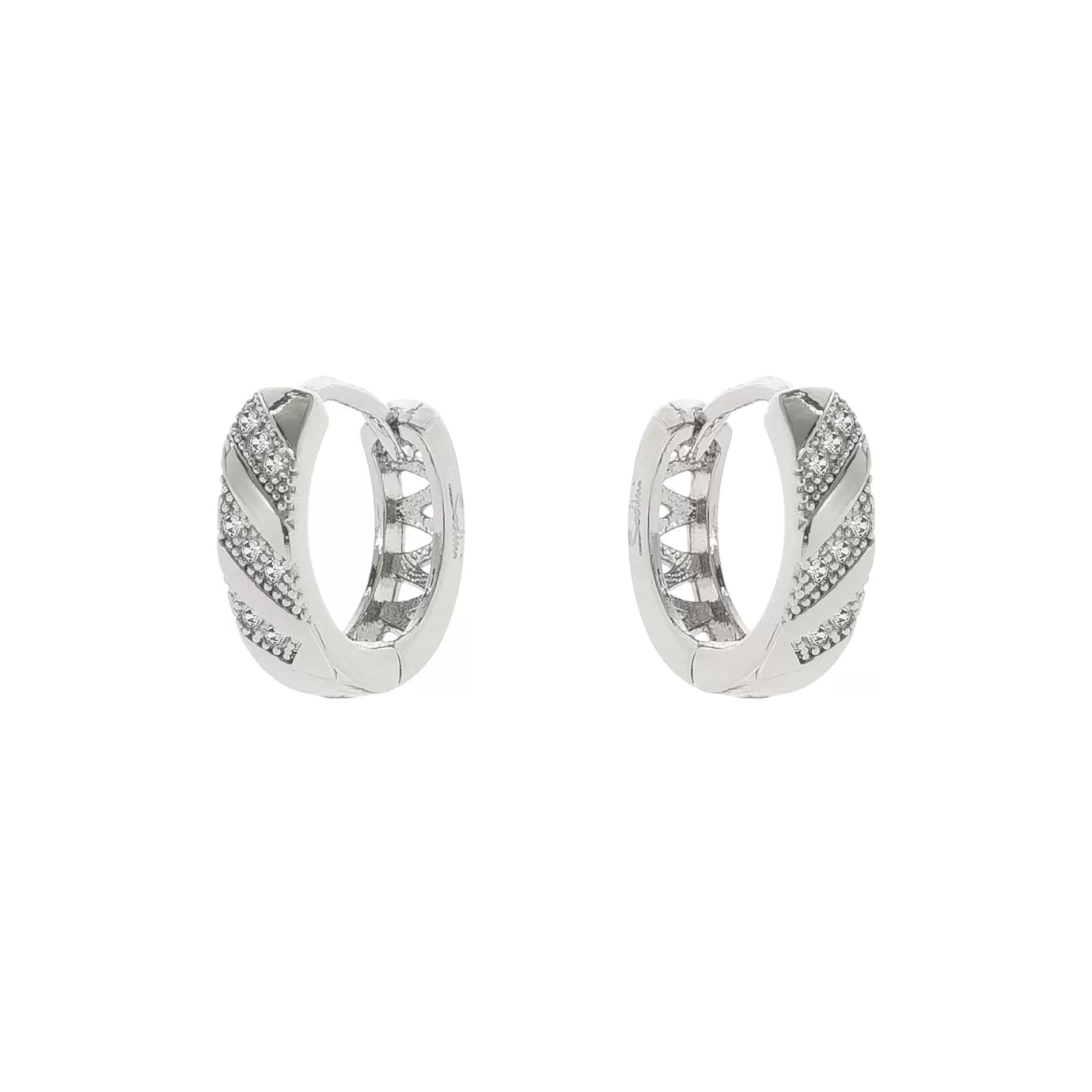 Boucles d'oreille cerclées Malibu à diamants transversaux - Édition exclusive Perno&Sodini