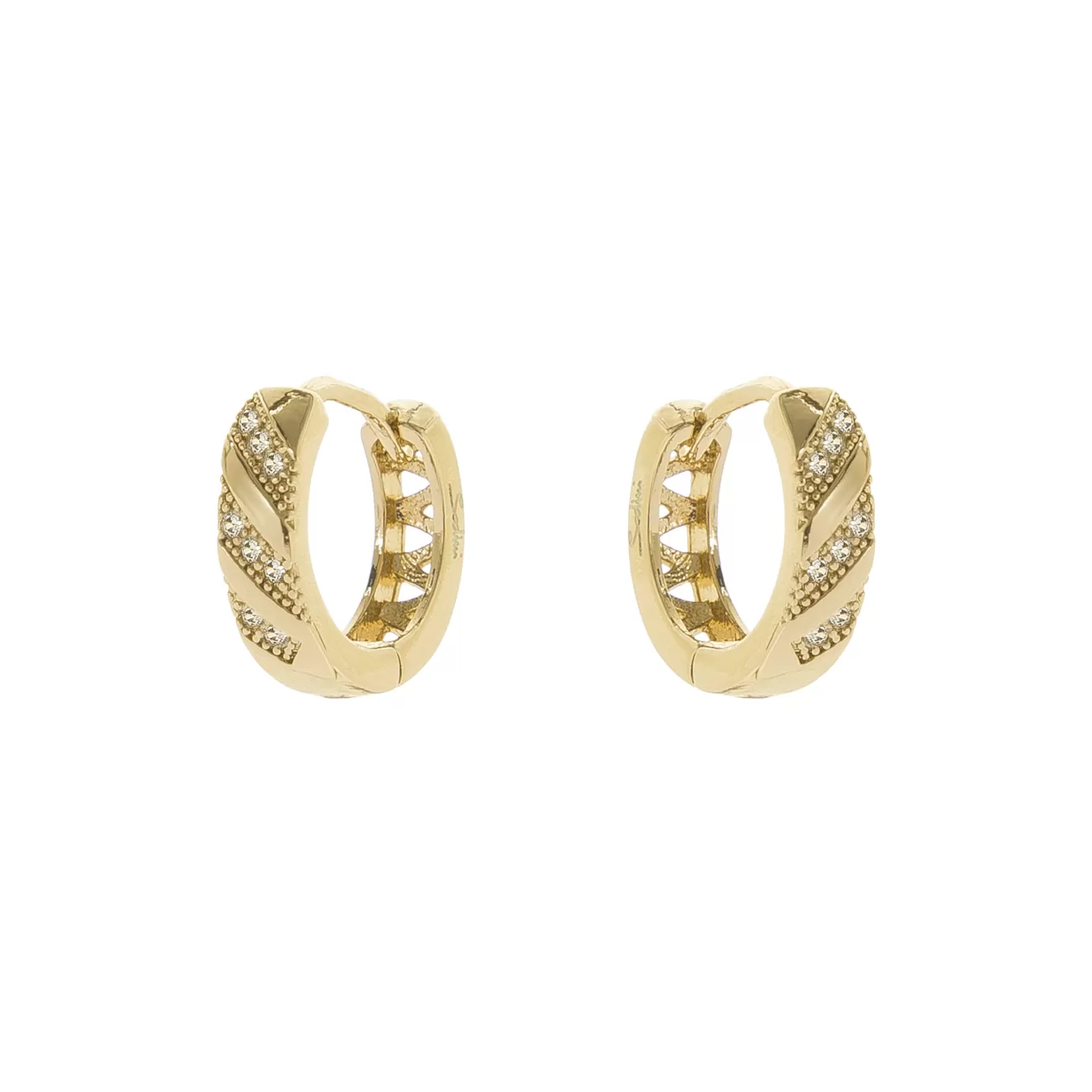 Boucles d'oreille cerclées Malibu à diamants transversaux - Édition exclusive Perno&Sodini