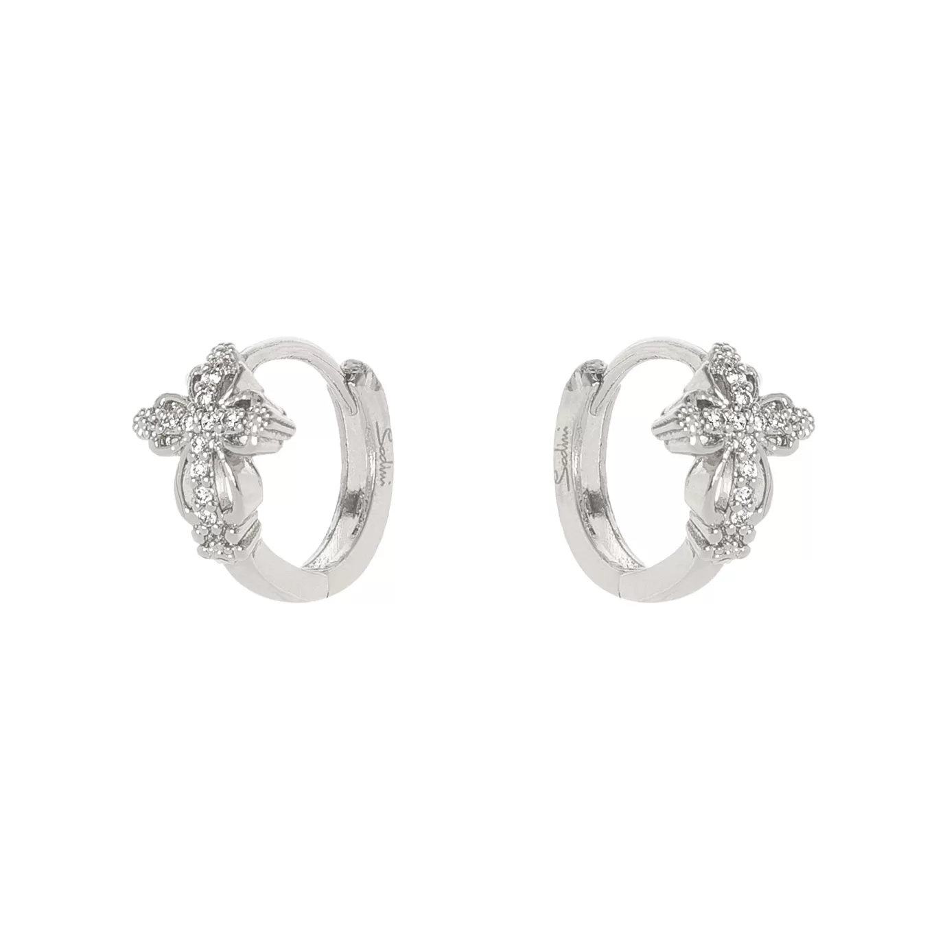 Boucles d'oreille Sodini - Modèle cercle et croix celtique style Malibu